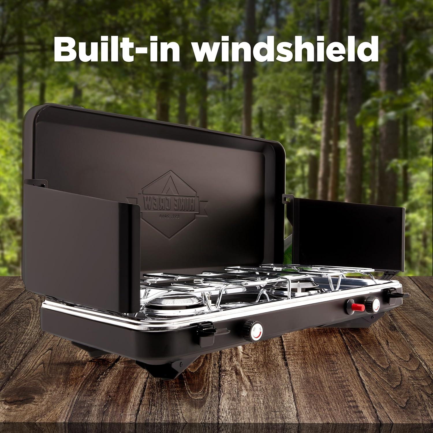 Estufa de Camping Hike Crew HC2BXWL 2 Quemadores Gas 20,000 BTU