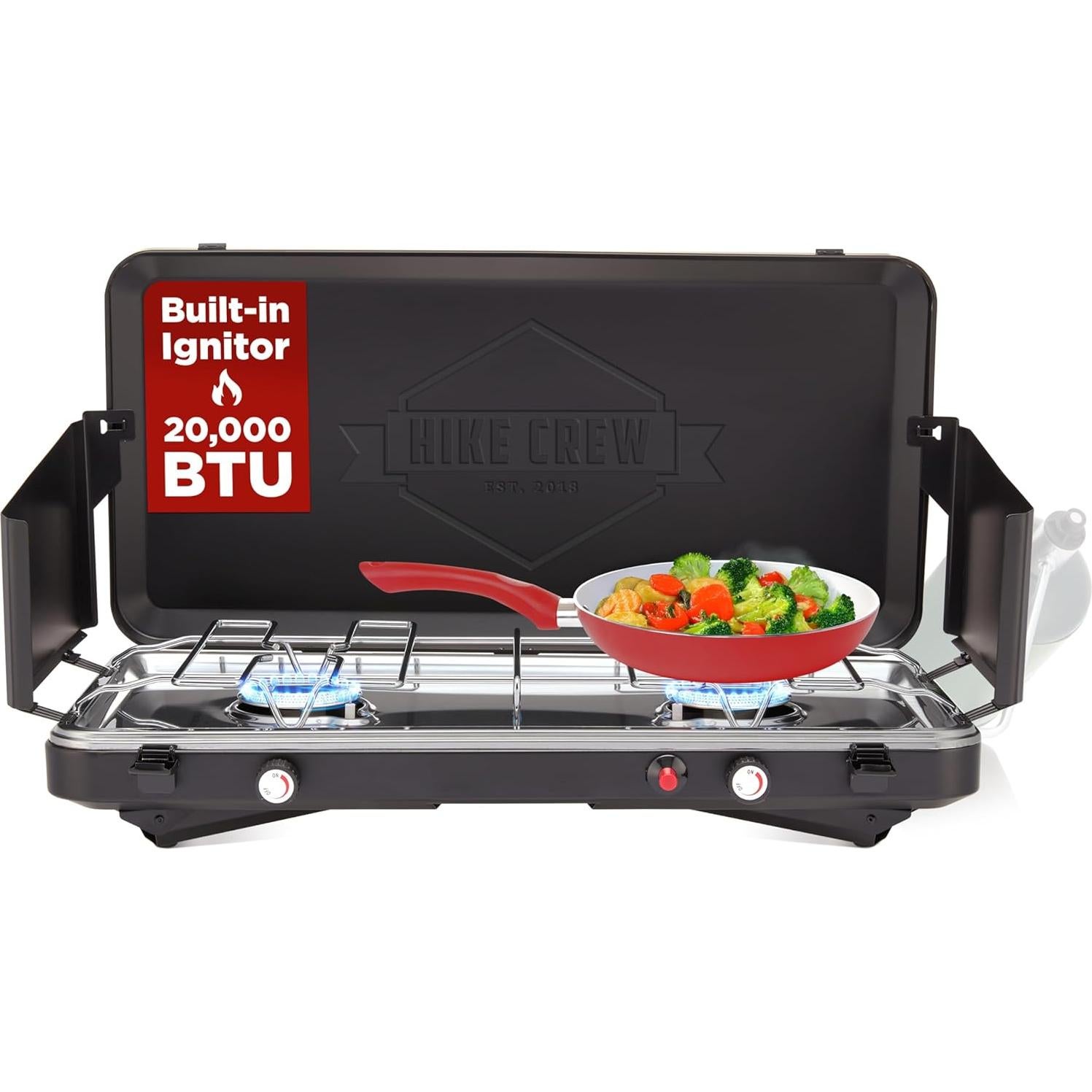 Estufa de Camping Hike Crew HC2BXWL 2 Quemadores Gas 20,000 BTU