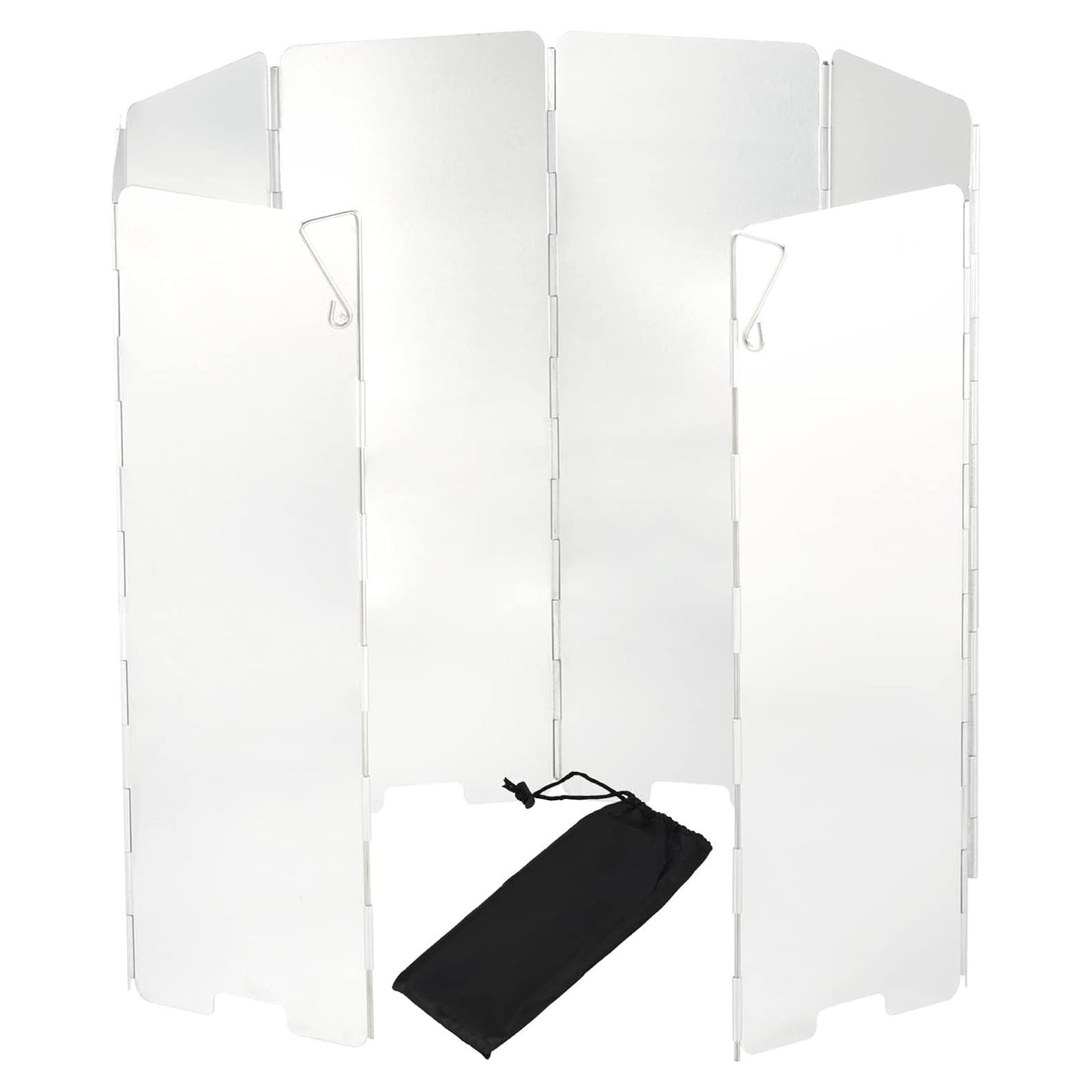 Paravientos de Estufa de Camping 8 Placas Aluminio Plegable