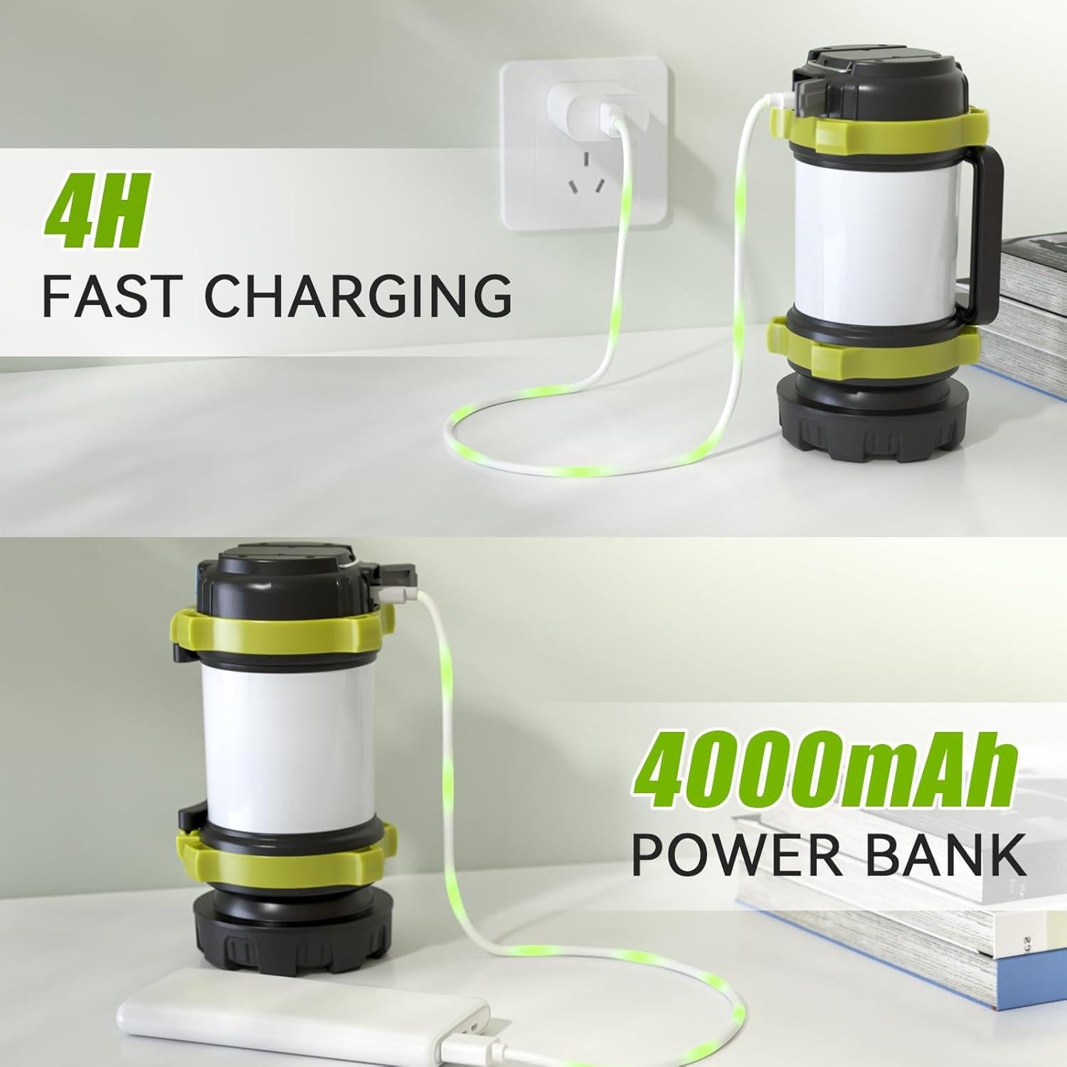 Linterna de Camping Recargable AlpsWolf 4000mAh IPX4 6 Modos