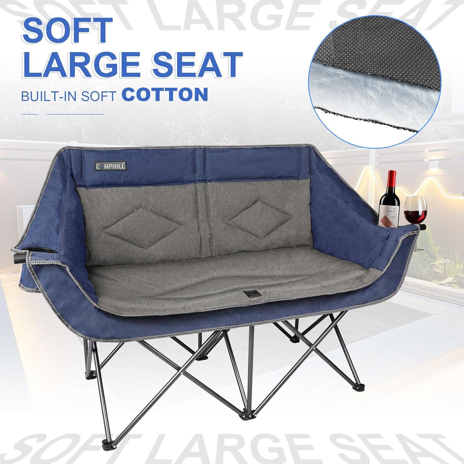 Silla de Camping Doble Plegable Camphill Azul 227 kg