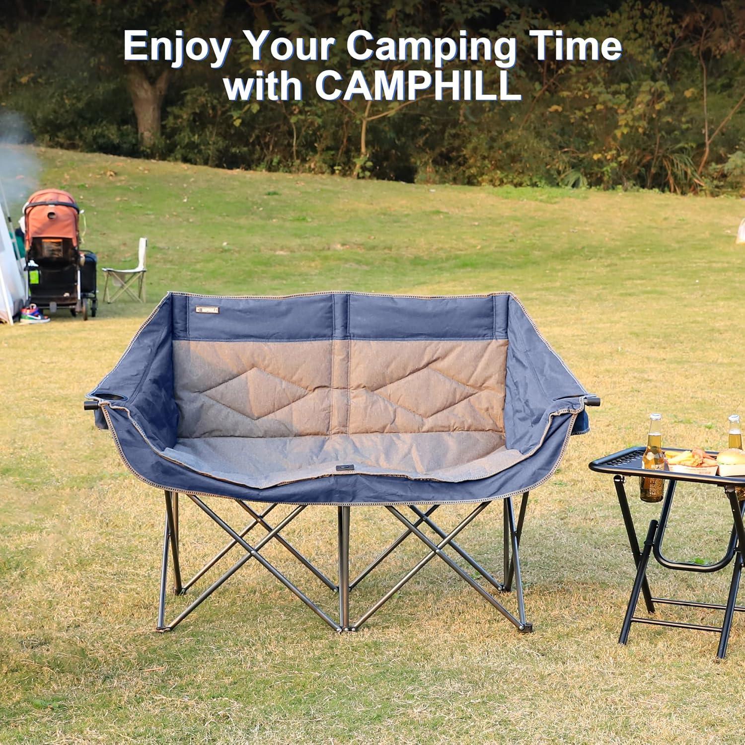 Silla de Camping Doble Plegable Camphill Azul 227 kg