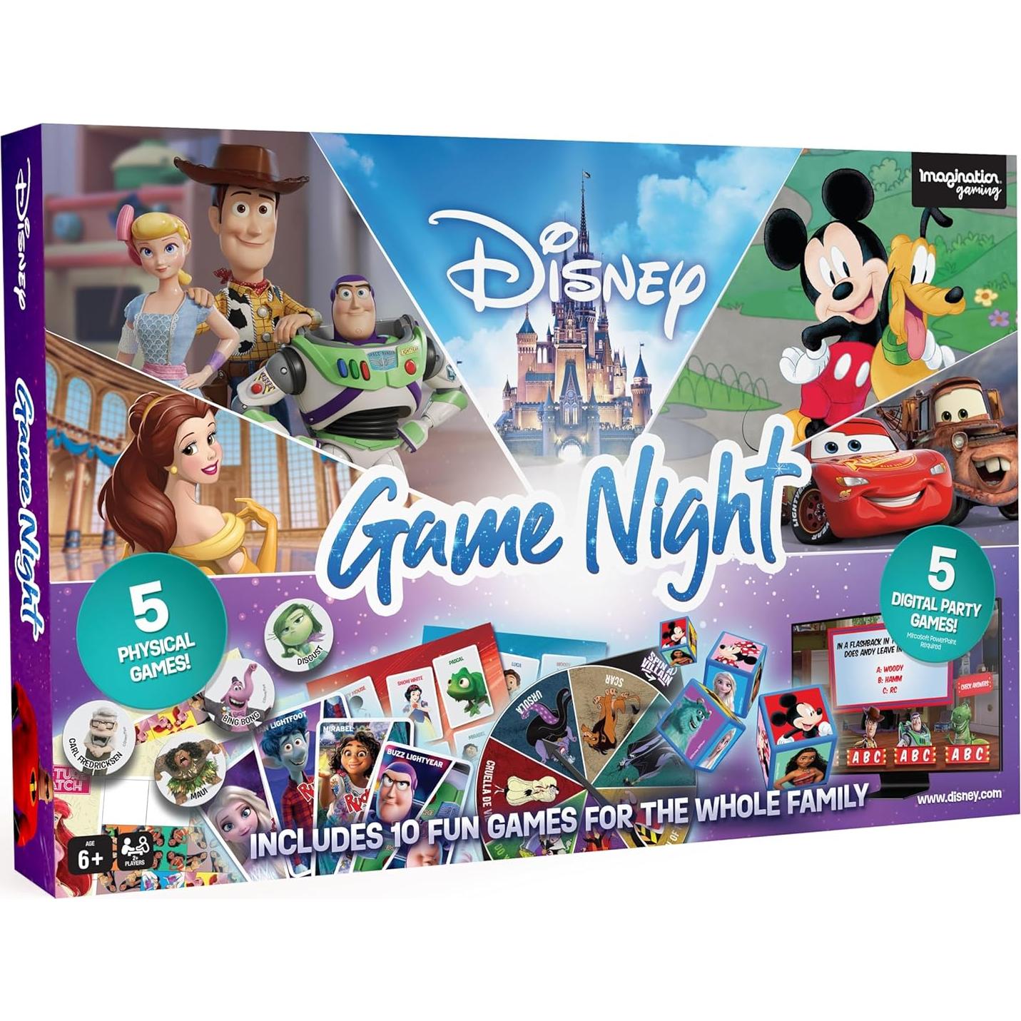 Colección de Juegos de Mesa Disney 10 en 1 para Niños y Adultos