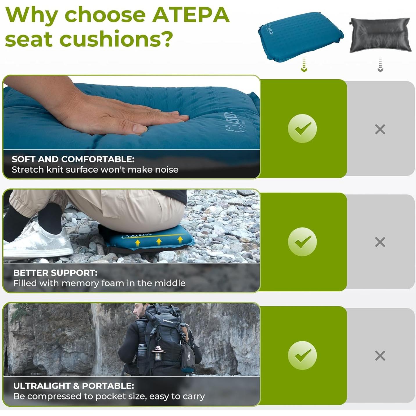 Cojín Inflable ATEPA Azul 15x11cm Espuma con Memoria