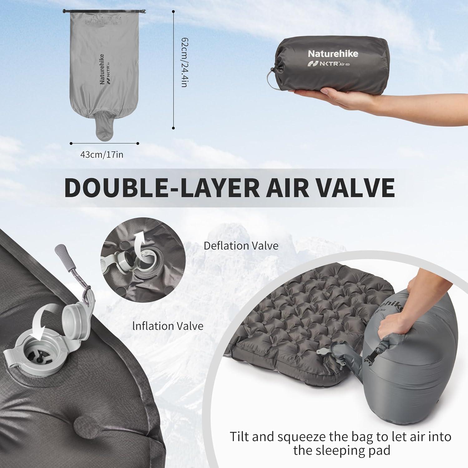 Colchón Inflable Ultraligero Naturehike 6.5R 10cm Camping