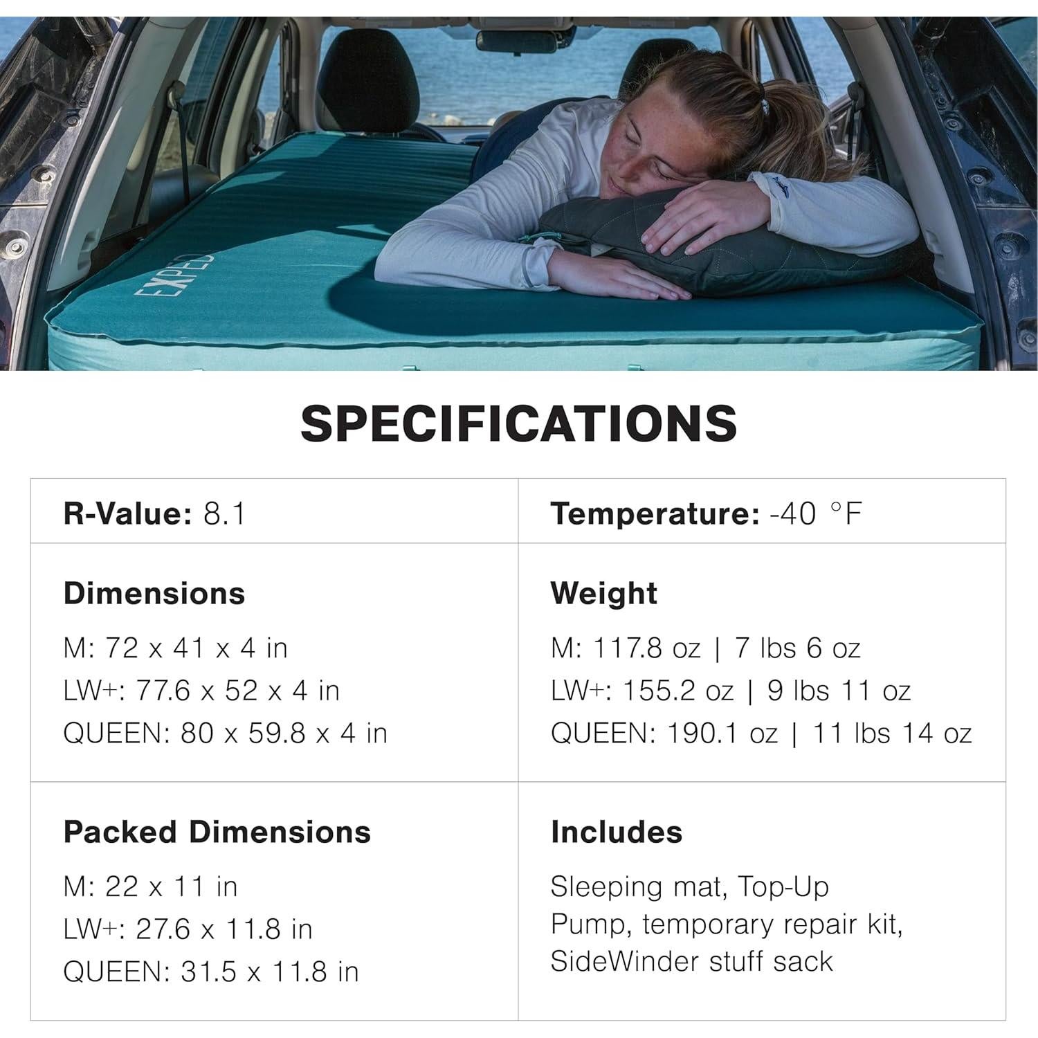Colchón de Camping Autoinflable Exped MegaMat Duo Reina 4"