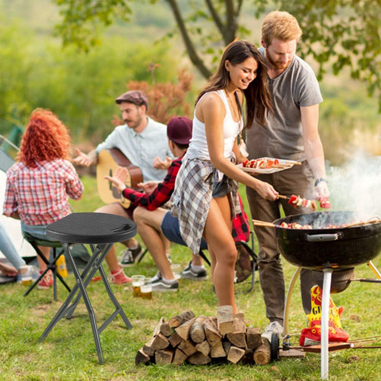 Taburete Plegable 5Rcom Negro, Capacidad 227kg, 45.7cm