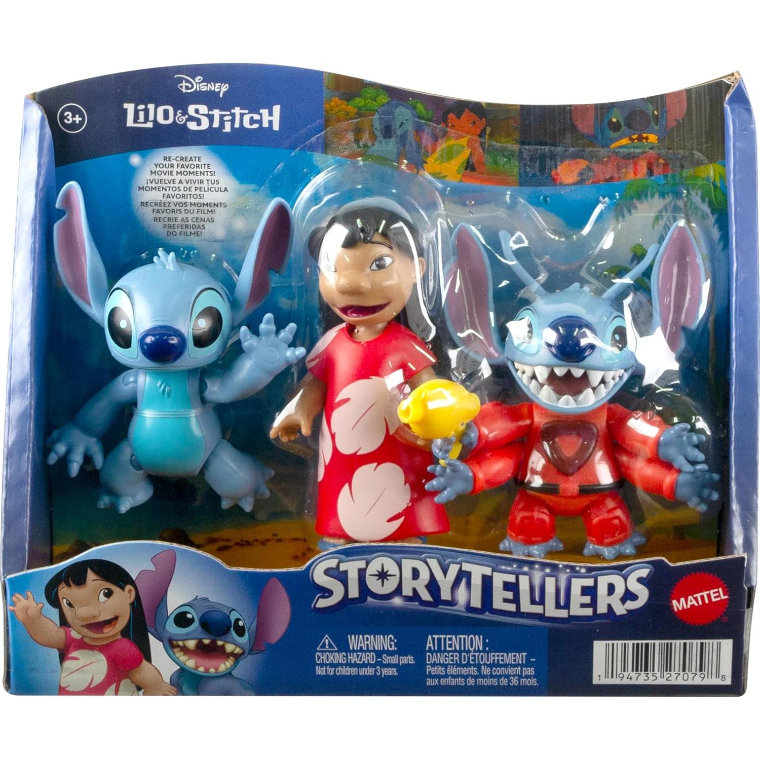 Juego de 3 figuras de acción Mattel Disney Lilo & Stitch