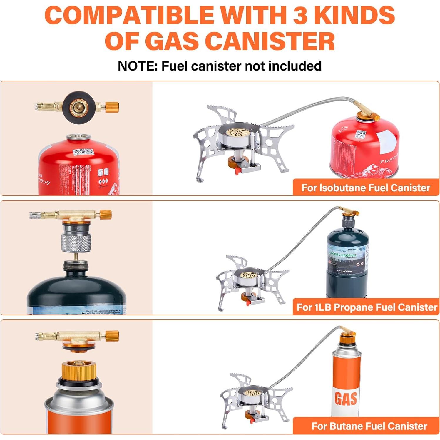 Estufa de Camping WADEO 3900W Portátil a Prueba de Viento