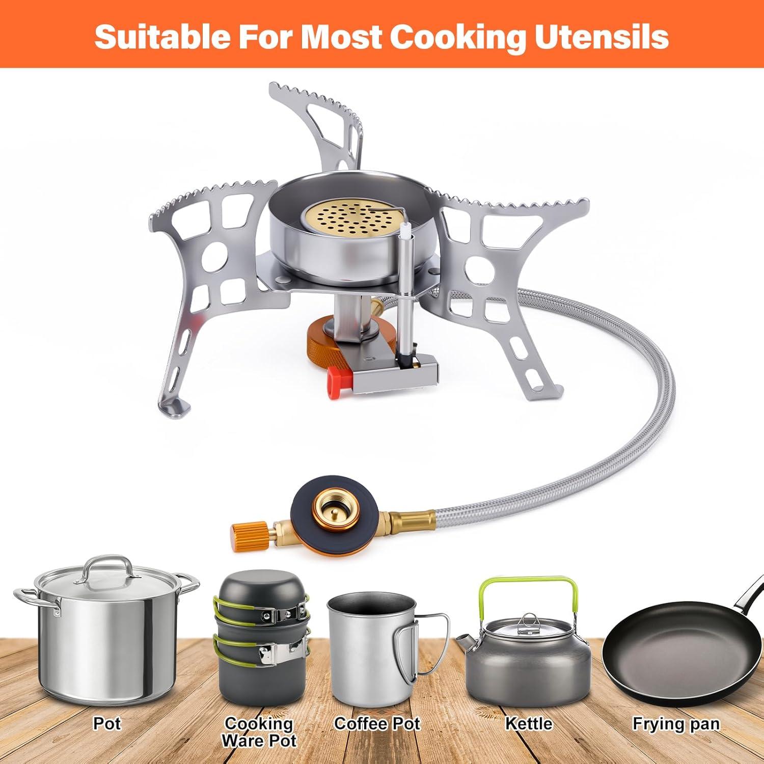 Estufa de Camping WADEO 3900W Portátil a Prueba de Viento