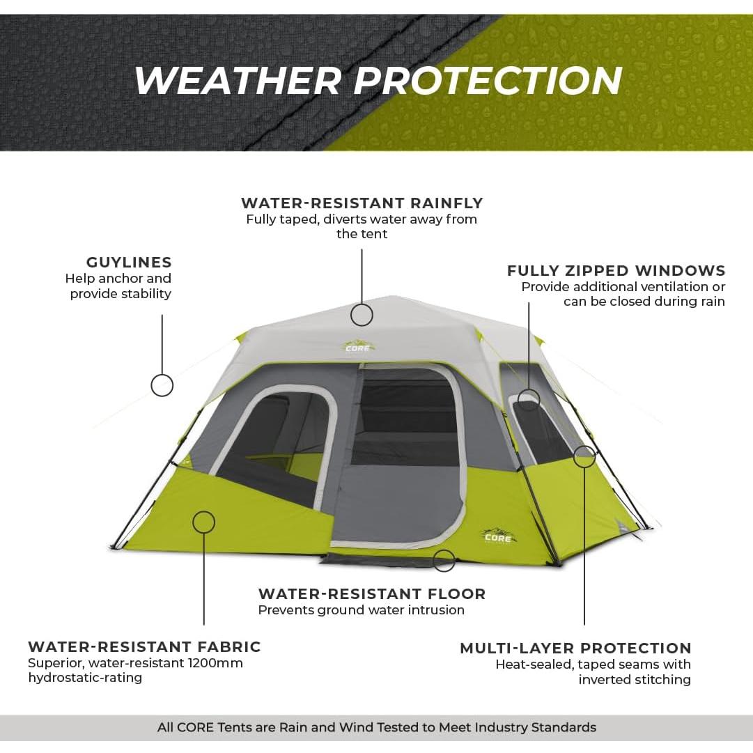 Carpa Familiar Pop Up CORE 6 Personas Gris Oscuro 3.35x2.74m
