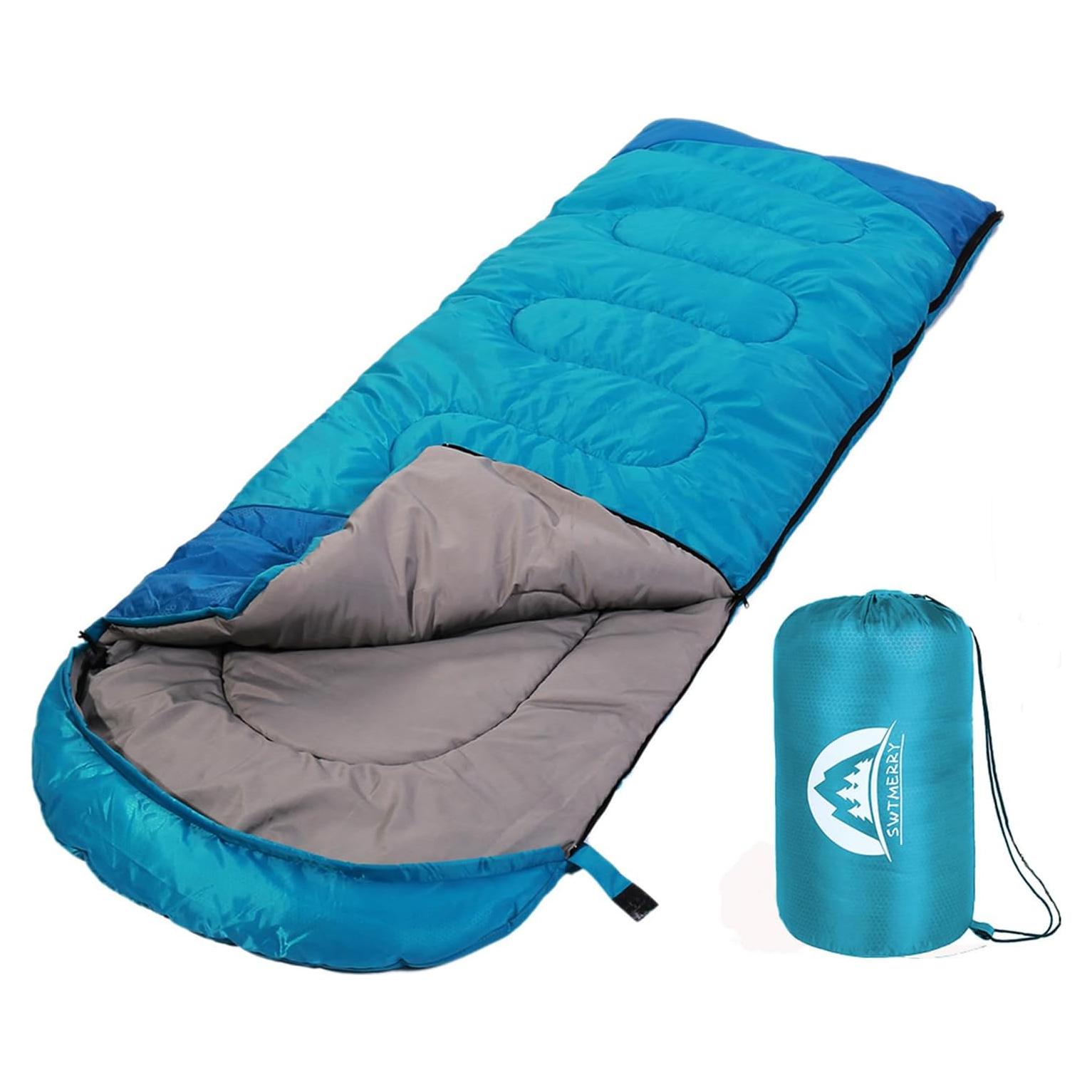 Saco de Dormir SWTMMERRY 3 Temporadas Individual Ligero Impermeable