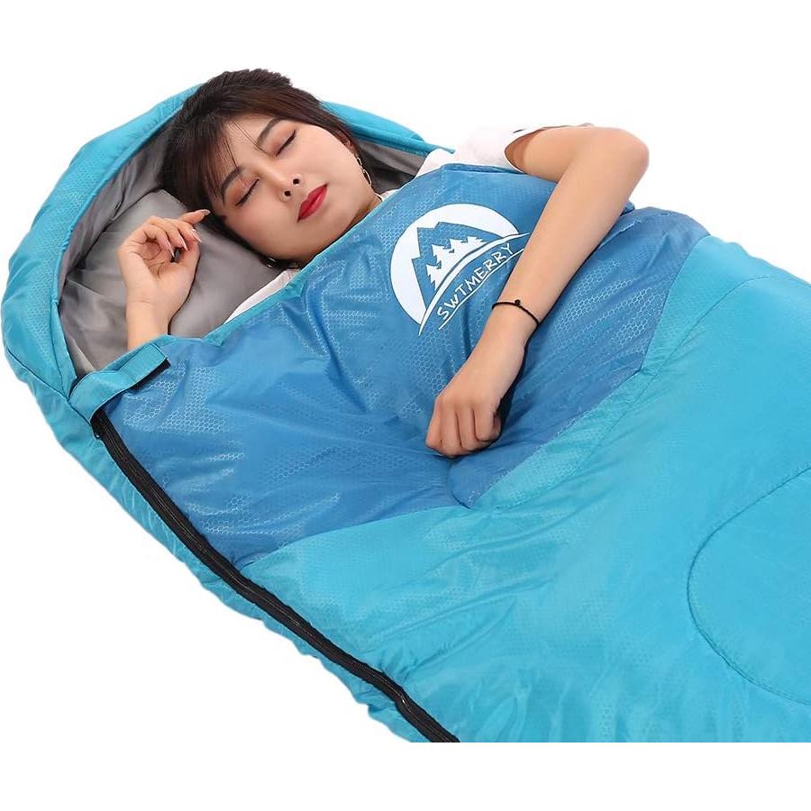Saco de Dormir SWTMMERRY 3 Temporadas Individual Ligero Impermeable