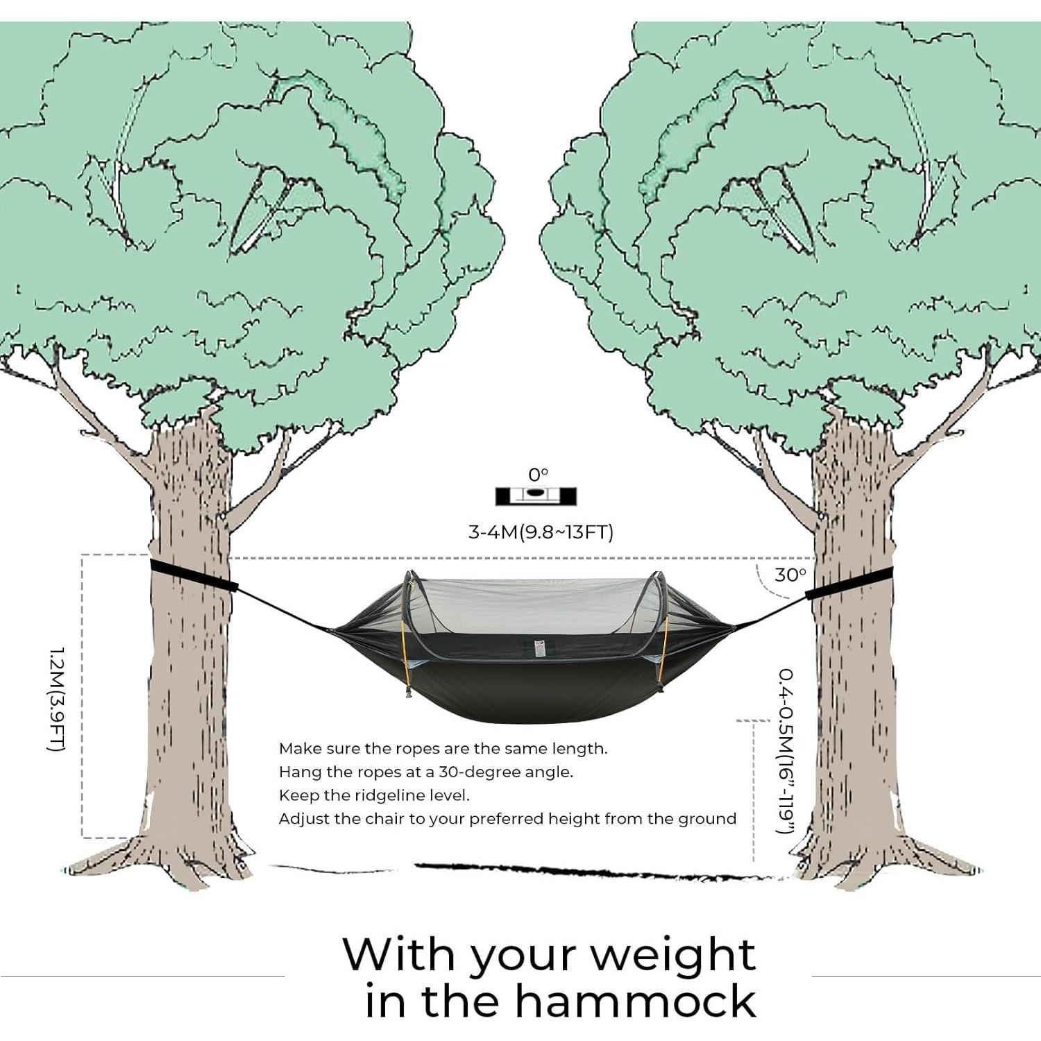 Hamaca de Camping Rivenlo 3 en 1 Impermeable Camo Ligera