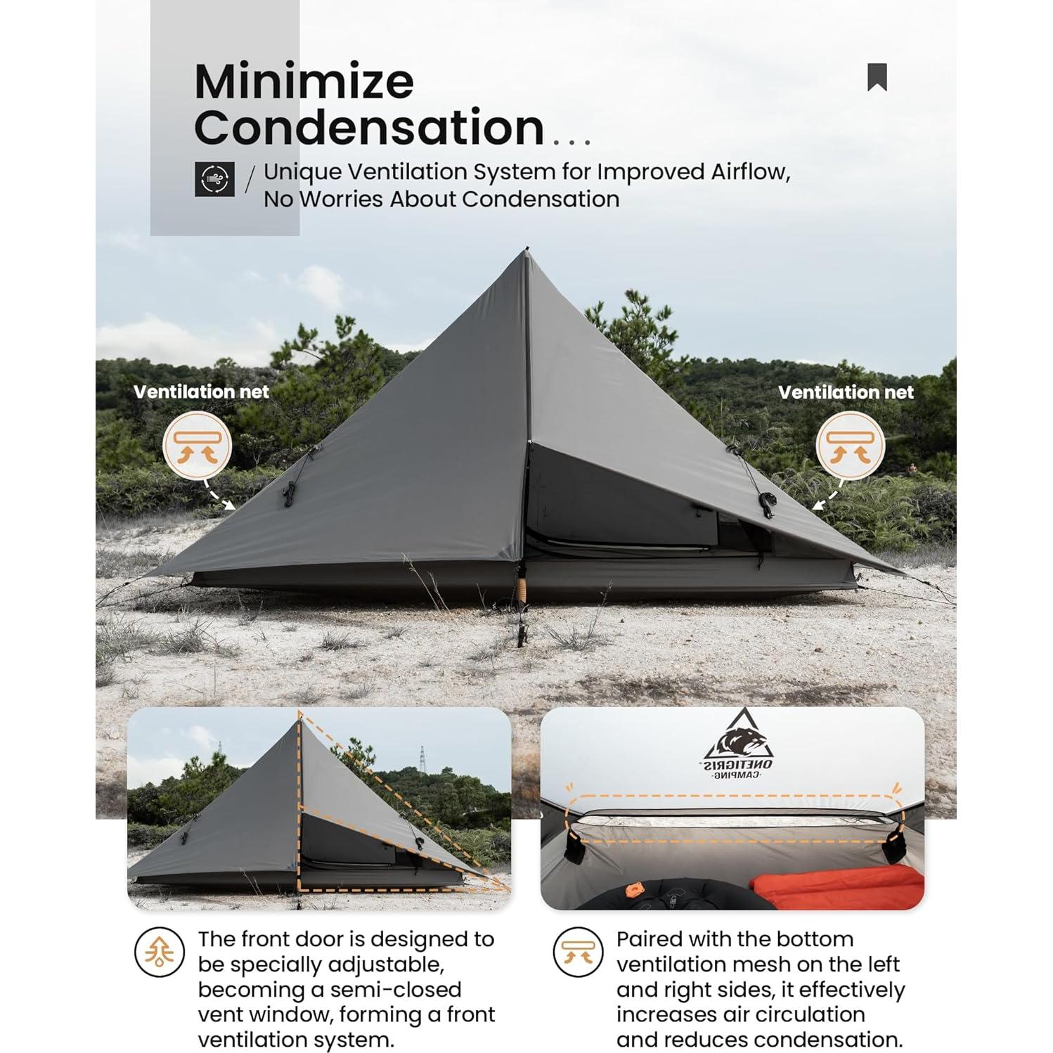 Tienda de Camping OneTigris HILLRIDGE 2 Personas Impermeable