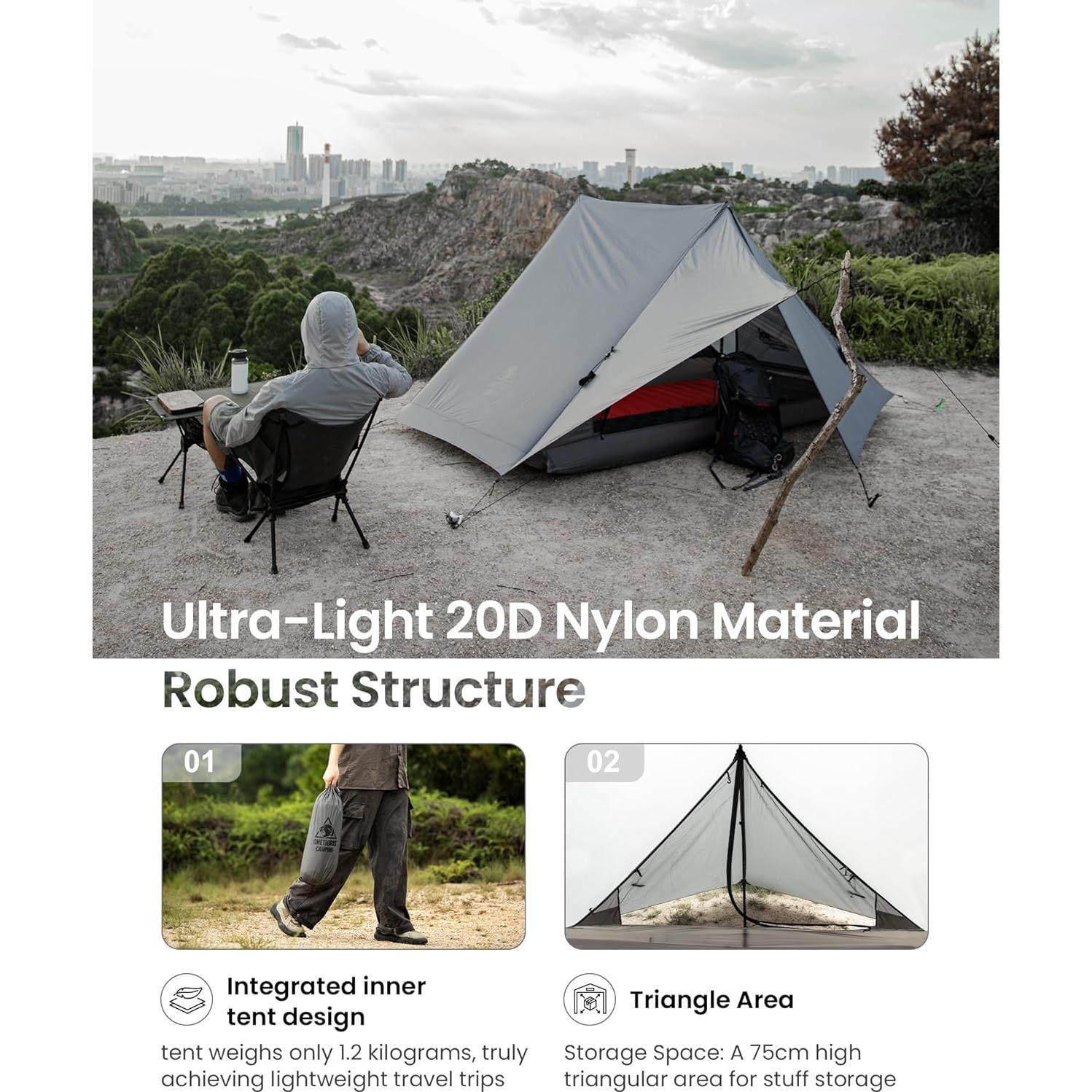 Tienda de Camping OneTigris HILLRIDGE 2 Personas Impermeable