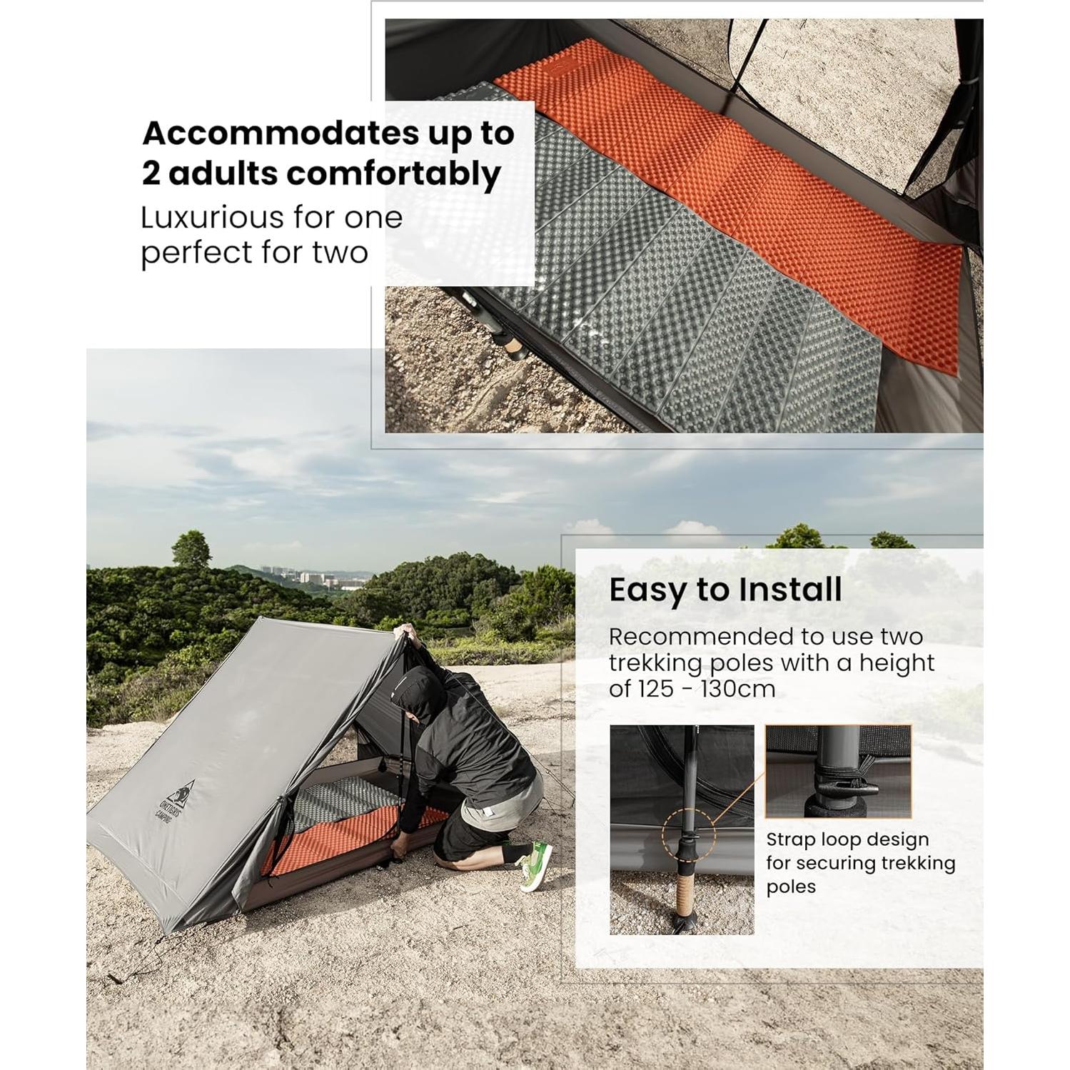 Tienda de Camping OneTigris HILLRIDGE 2 Personas Impermeable