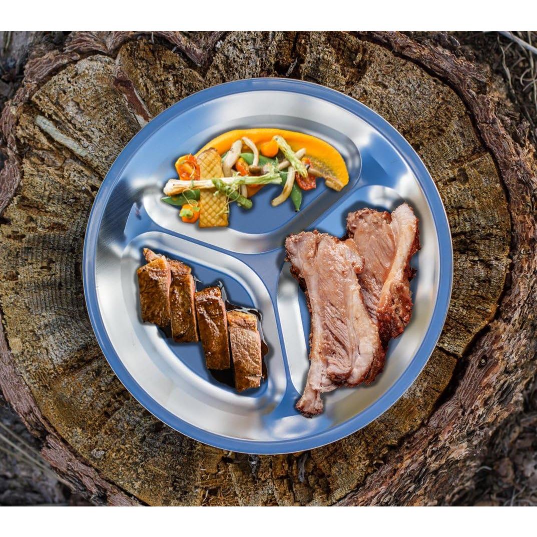 Juego de Platos de Acero Inoxidable Wealers - 4 Platos 24.89 cm