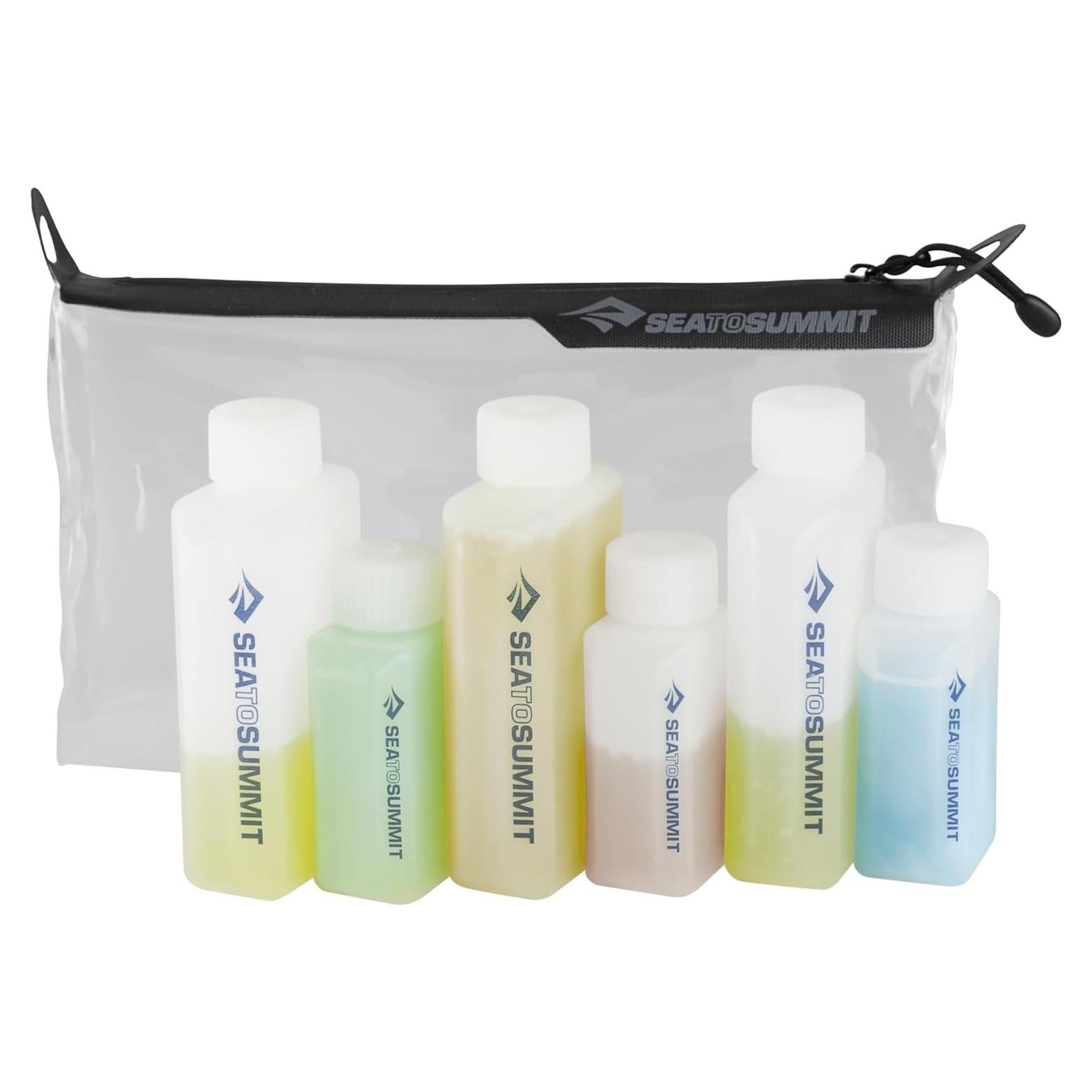 Sea to Summit TravellingLight Clear Zip Pouch with Travel Bottles, TSA Approved Toiletry Kit