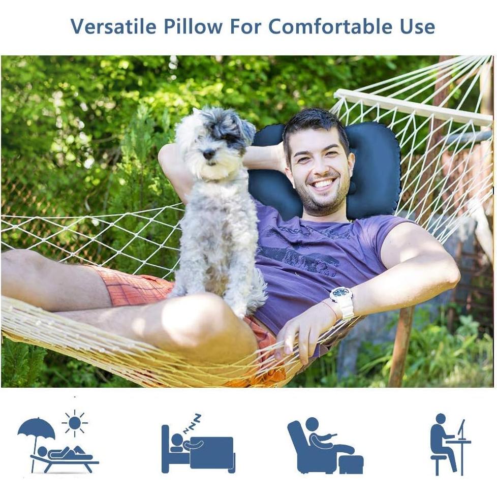 Almohada Inflable SUNYAO Ergonómica para Camping 42x32cm