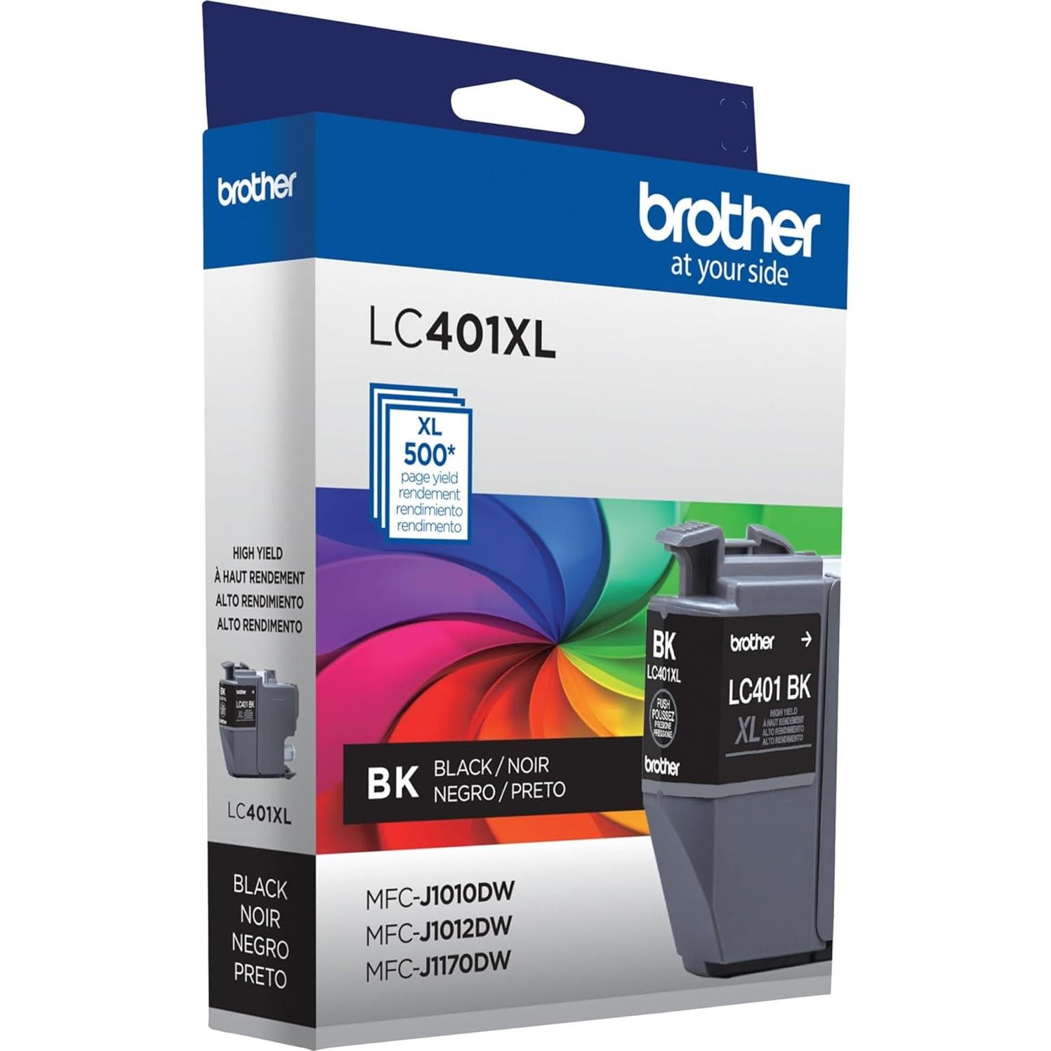 Cartucho de Tinta Negra Brother LC401XLBK Alto Rendimiento 500 Páginas