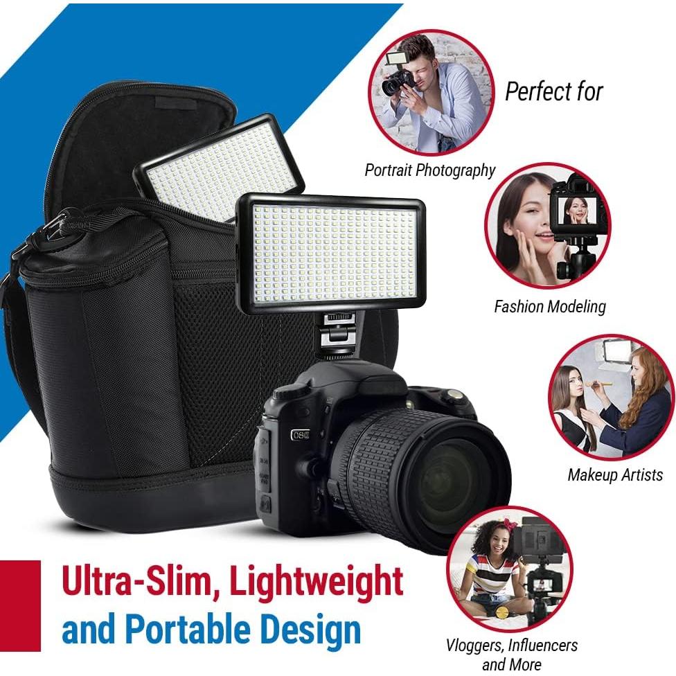 Luz LED de Video Vidpro LED-530 con Batería y Difusor 3200K-5600K