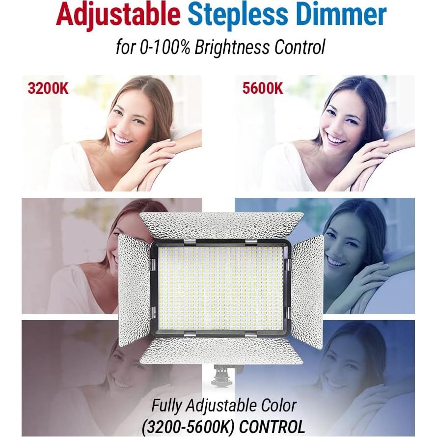 Luz LED de Video Vidpro LED-530 con Batería y Difusor 3200K-5600K