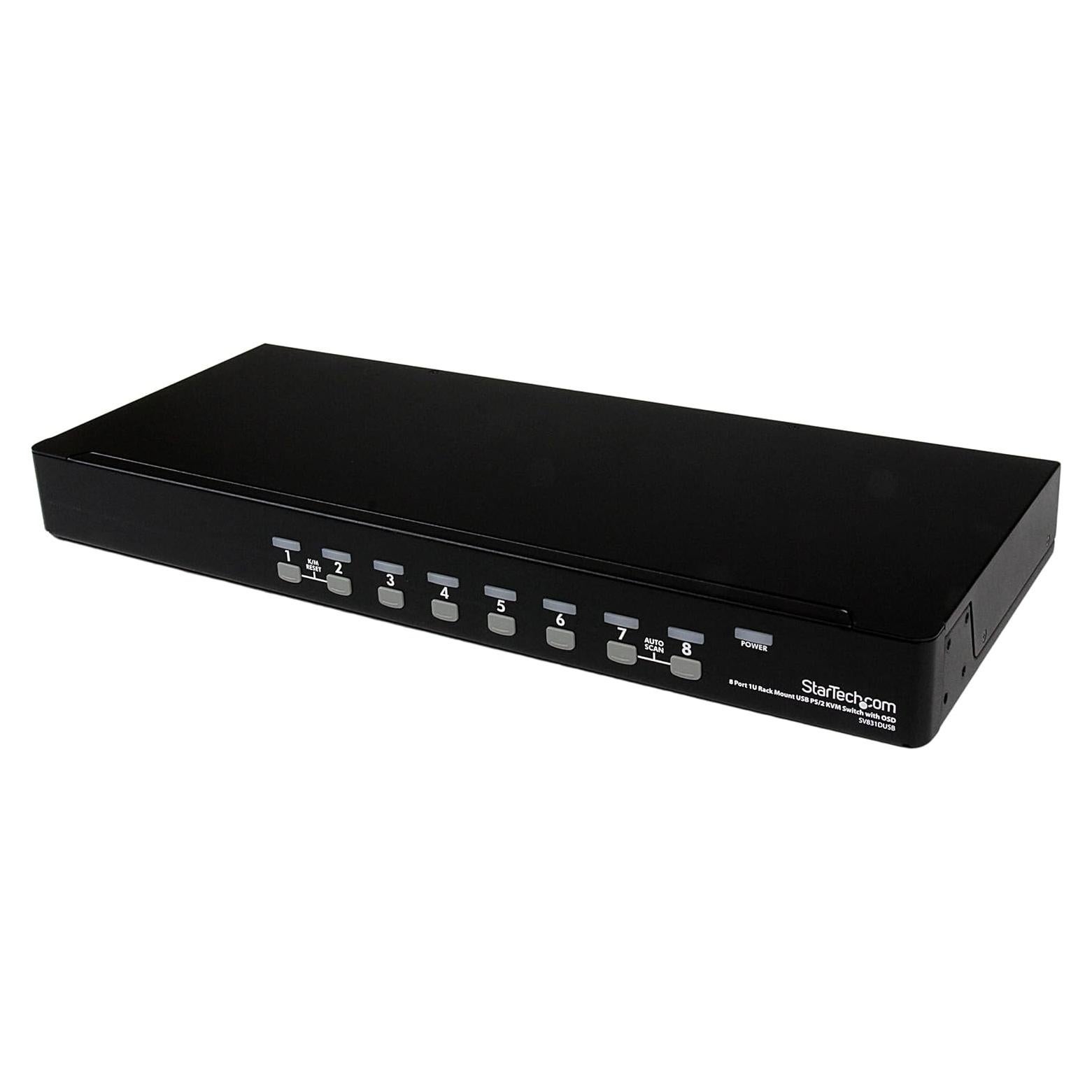 Conmutador KVM 8 Puertos StarTech.com USB PS/2 Montaje Rack 1U
