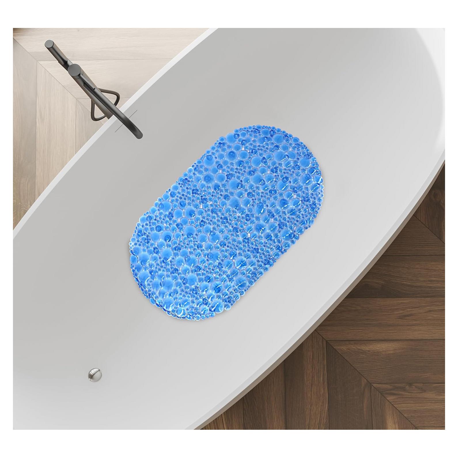 Tapete de Baño Antideslizante Splash Home Ovalado 68.6x38.1cm Azul
