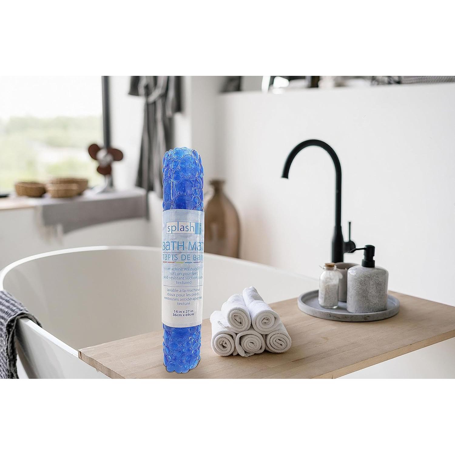 Tapete de Baño Antideslizante Splash Home Ovalado 68.6x38.1cm Azul