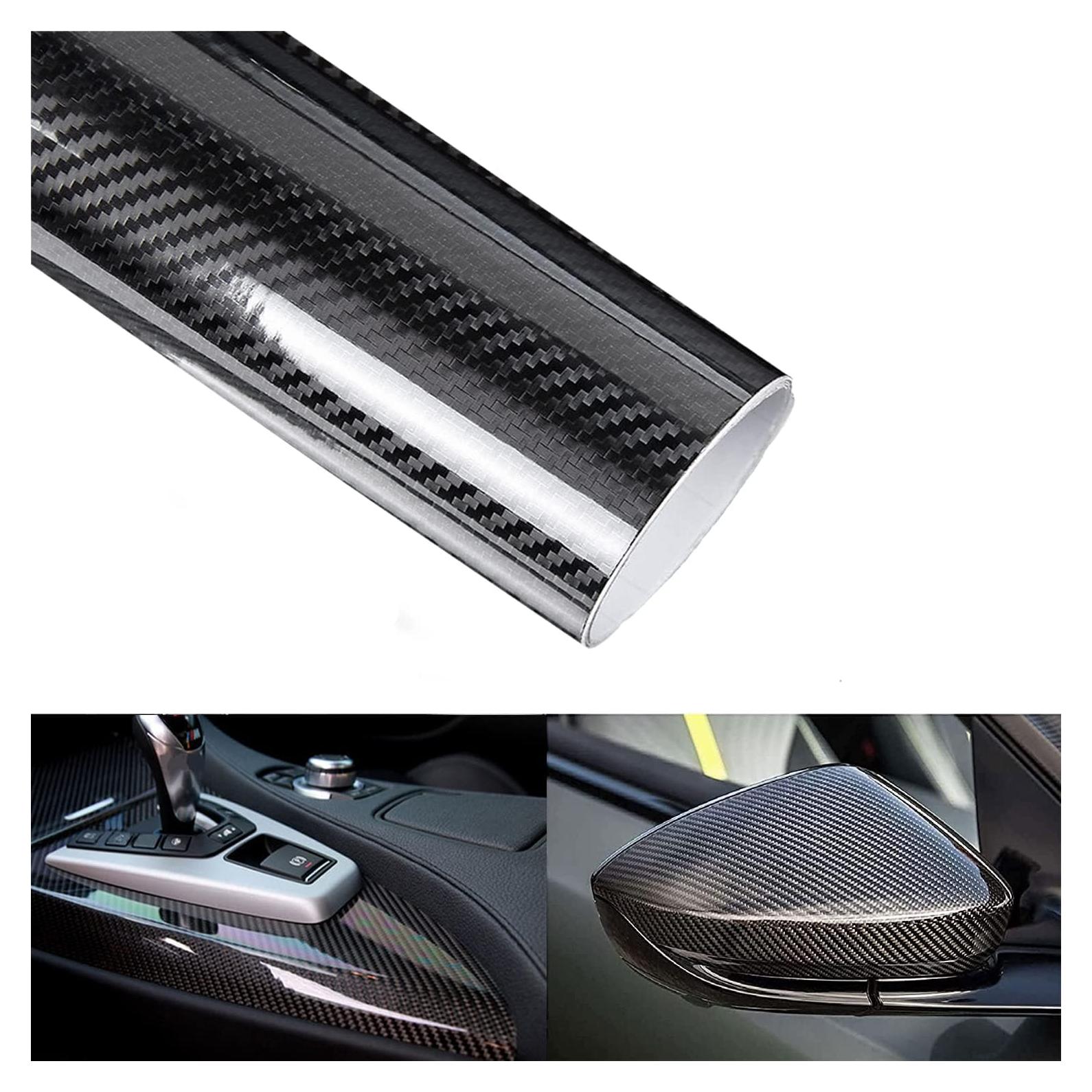 Vinilo Envoltura de Fibra de Carbono Negra 6D Lypumso 300x30cm