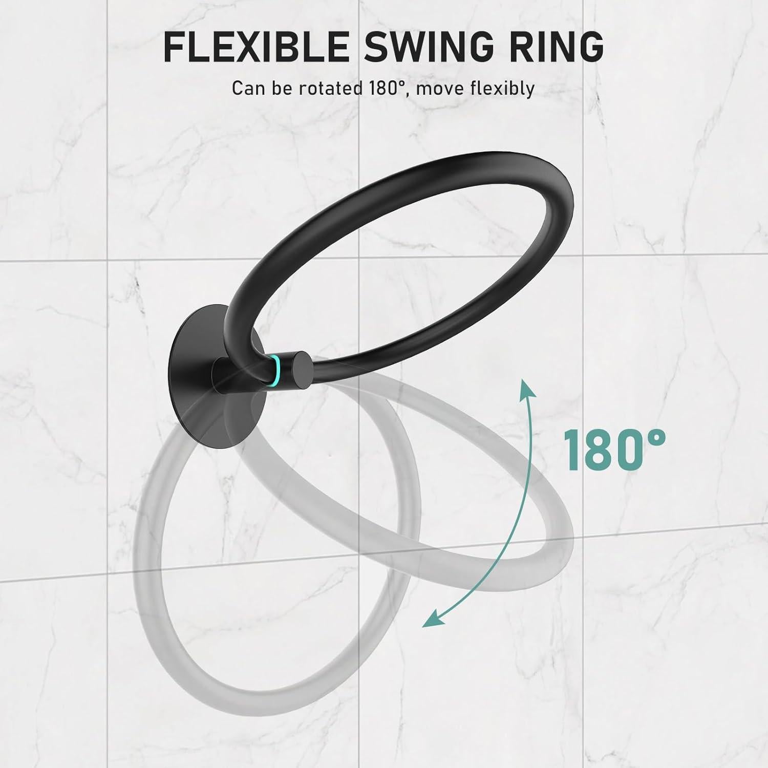 Soporte Adhesivo para Toallas SetSail Acero Inoxidable Negro