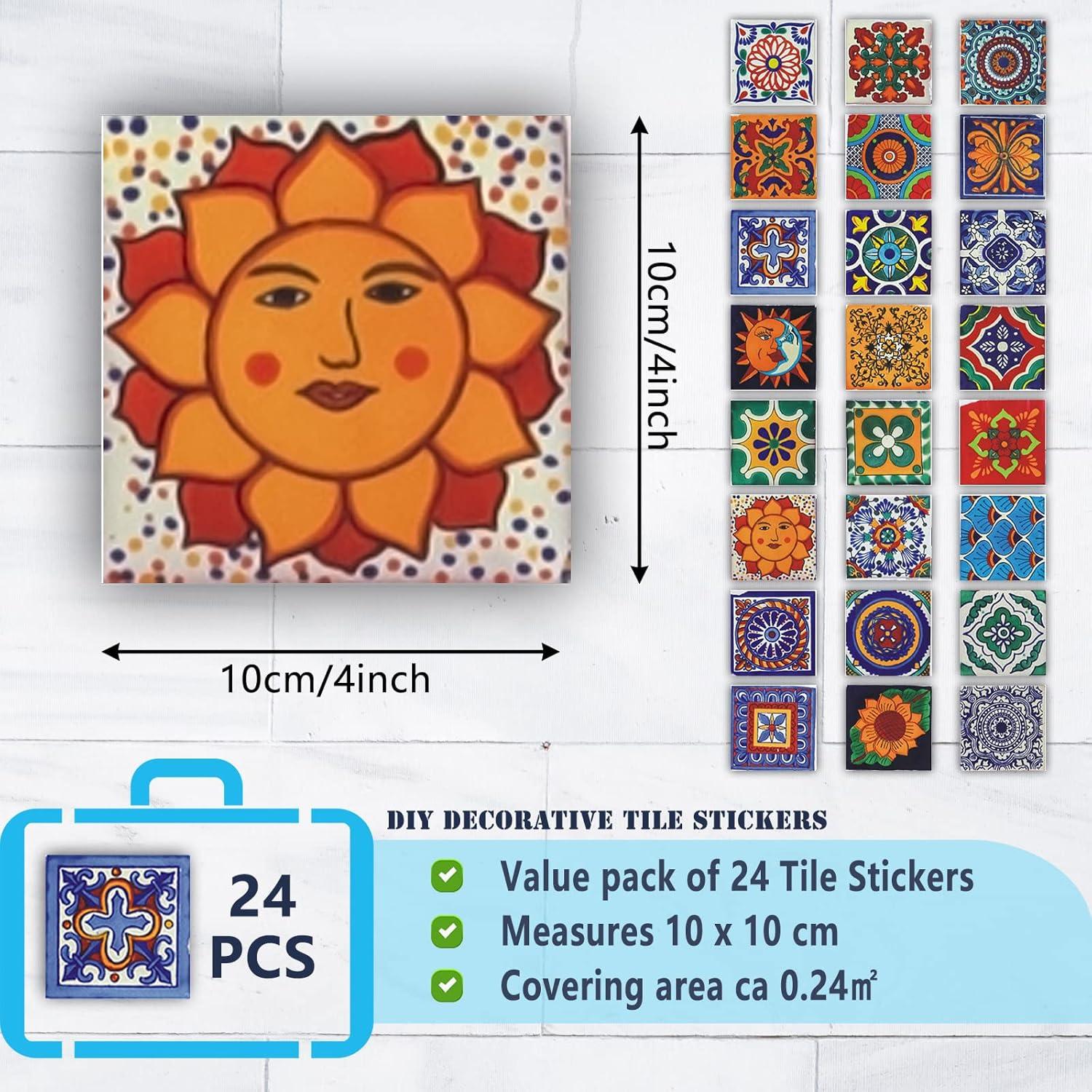 Pegatinas de Azulejos Cendray Retro 10x10 cm Impermeables