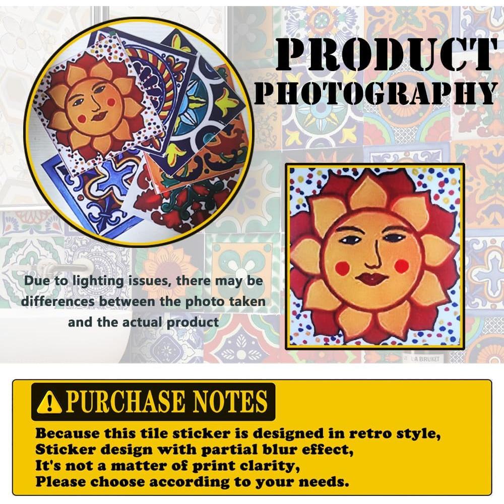 Pegatinas de Azulejos Cendray Retro 10x10 cm Impermeables