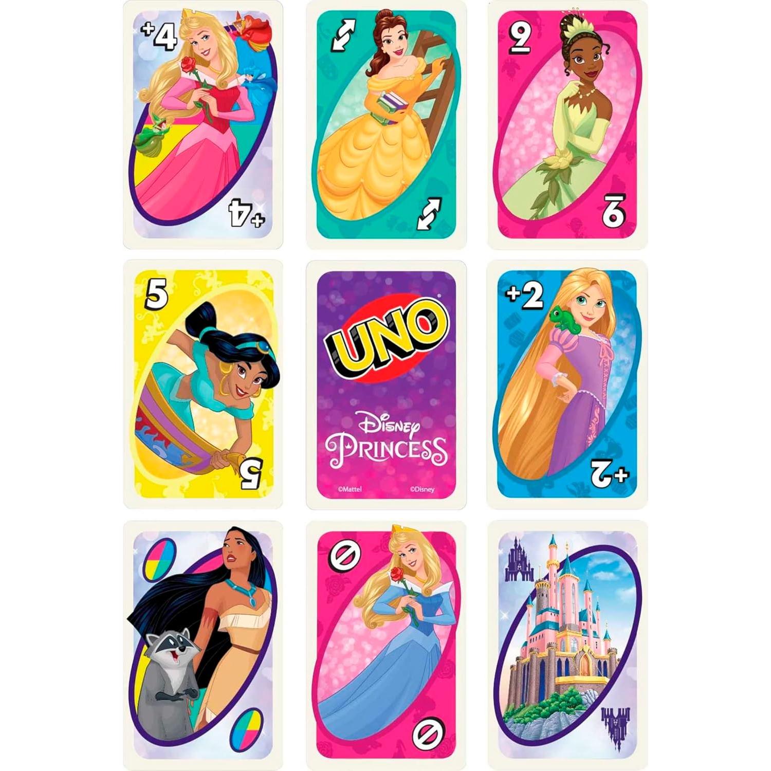 Juego de Cartas UNO Princesas Disney Mattel para Niños