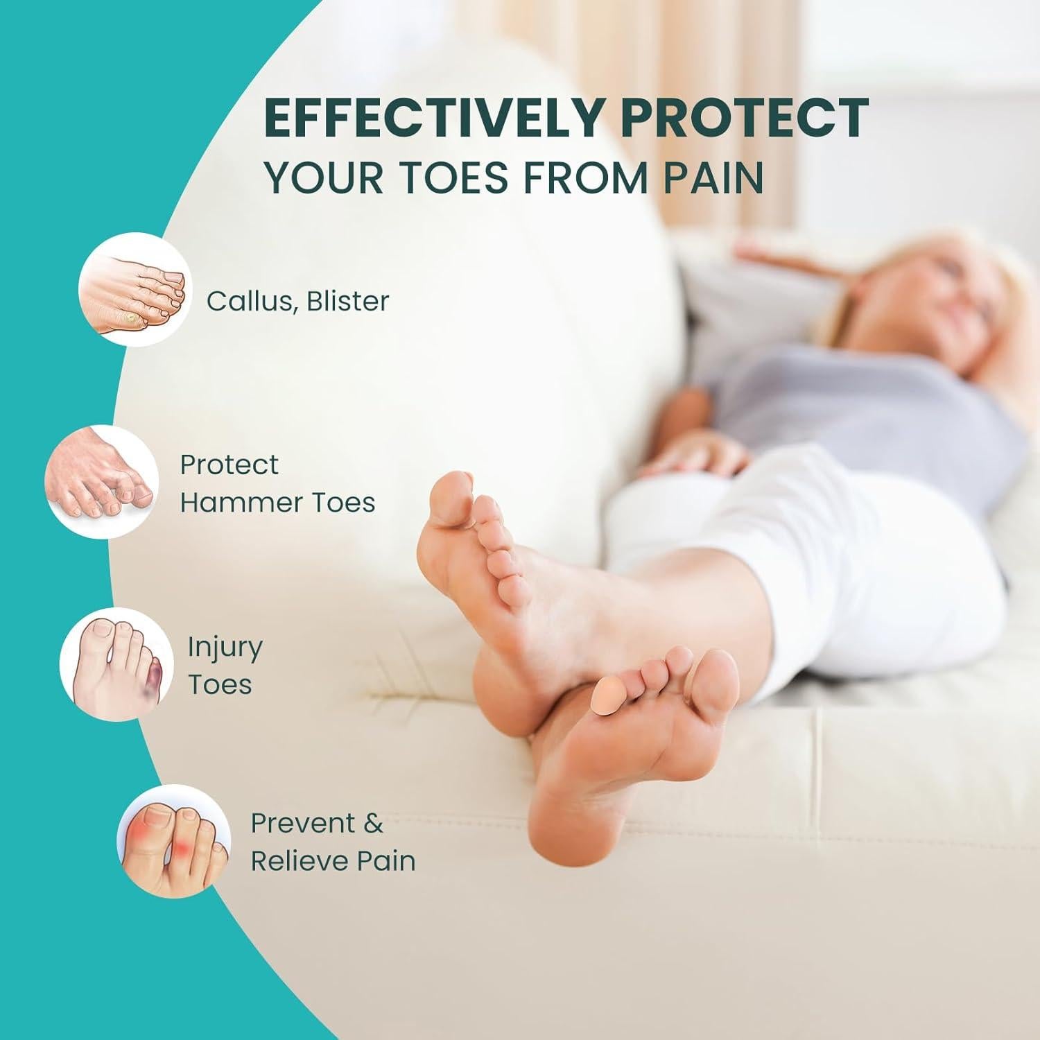 Protectores de Dedos de Silicona Promifun - 4 Pares para Alivio del Dolor