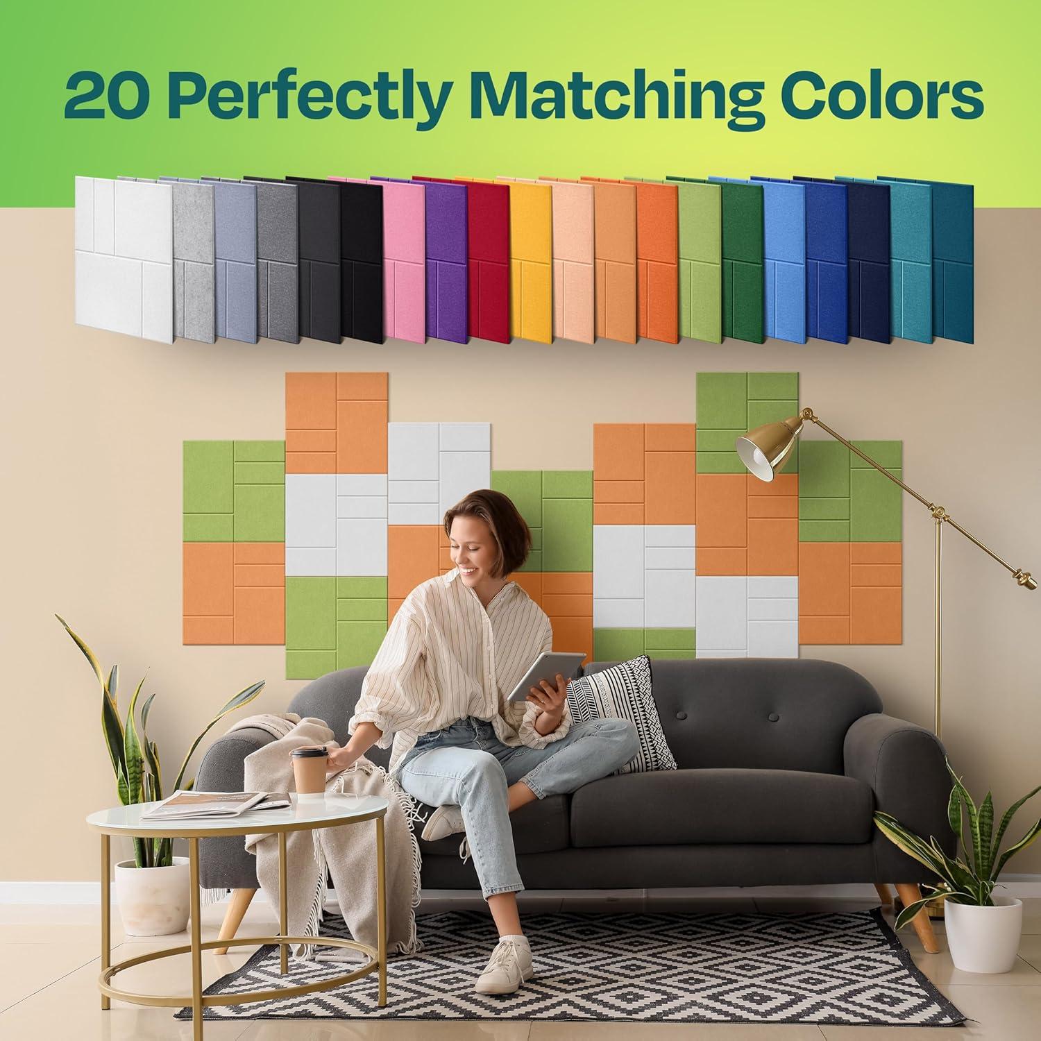 Paneles Acústicos Ekkogo 12-Pack 30.48cm Aislantes Decorativos