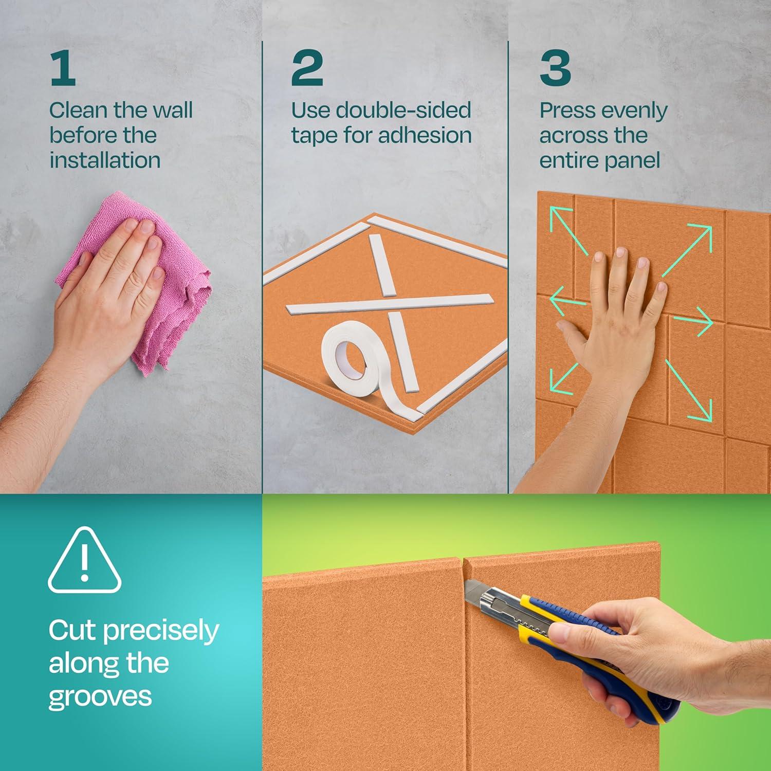 Paneles Acústicos Ekkogo 12-Pack 30.48cm Aislantes Decorativos