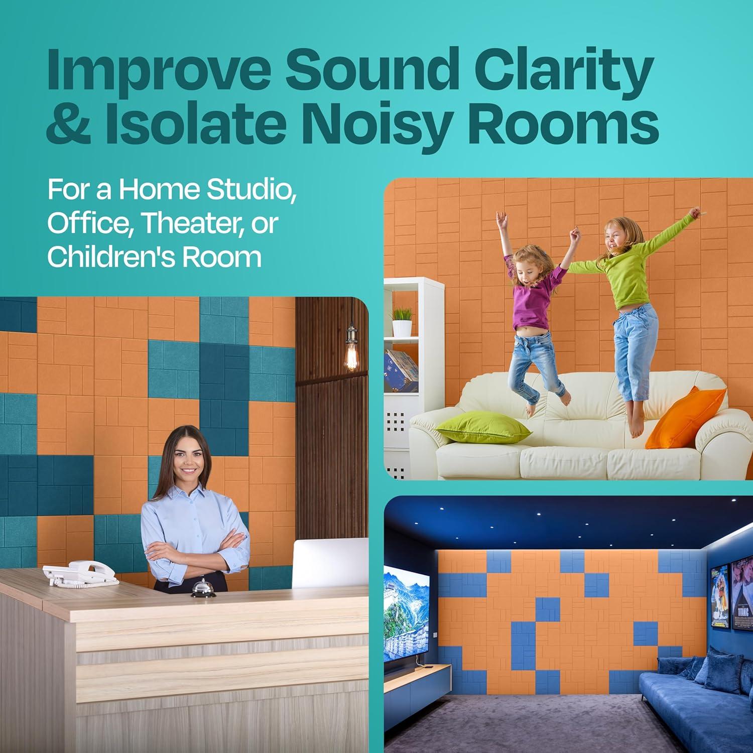 Paneles Acústicos Ekkogo 12-Pack 30.48cm Aislantes Decorativos