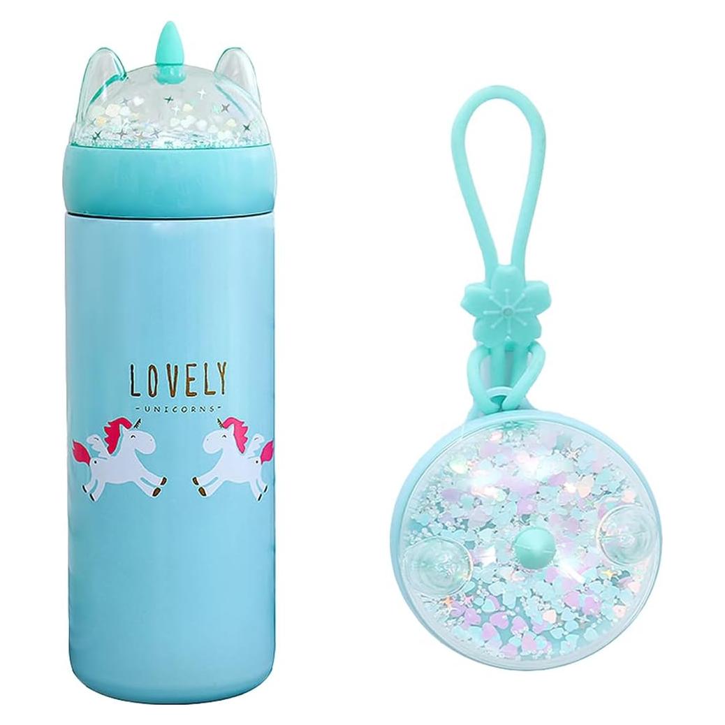 Botella de Agua KINIA 354 ml Acero Inoxidable Unicornio Azul