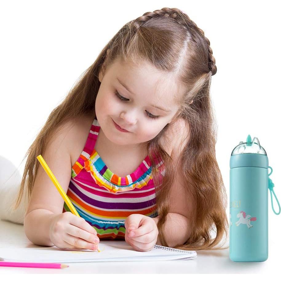 Botella de Agua KINIA 354 ml Acero Inoxidable Unicornio Azul