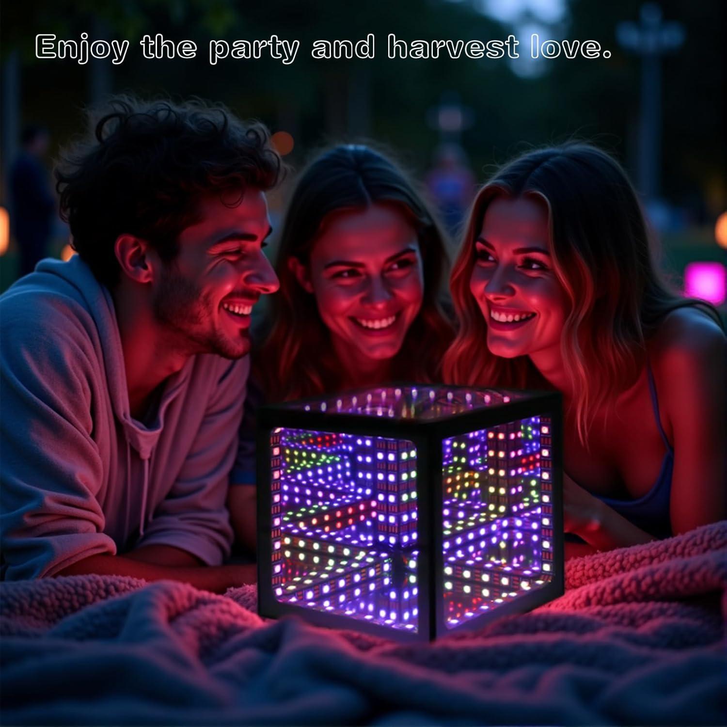 Luz LED Cubo Hiperinfinito Heepulor 15x15 cm Multicolor