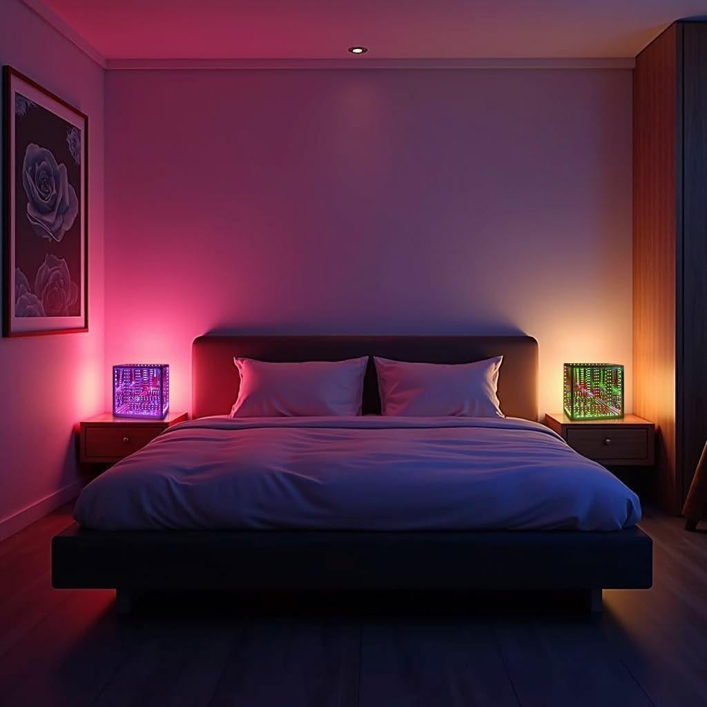 Luz LED Cubo Hiperinfinito Heepulor 15x15 cm Multicolor