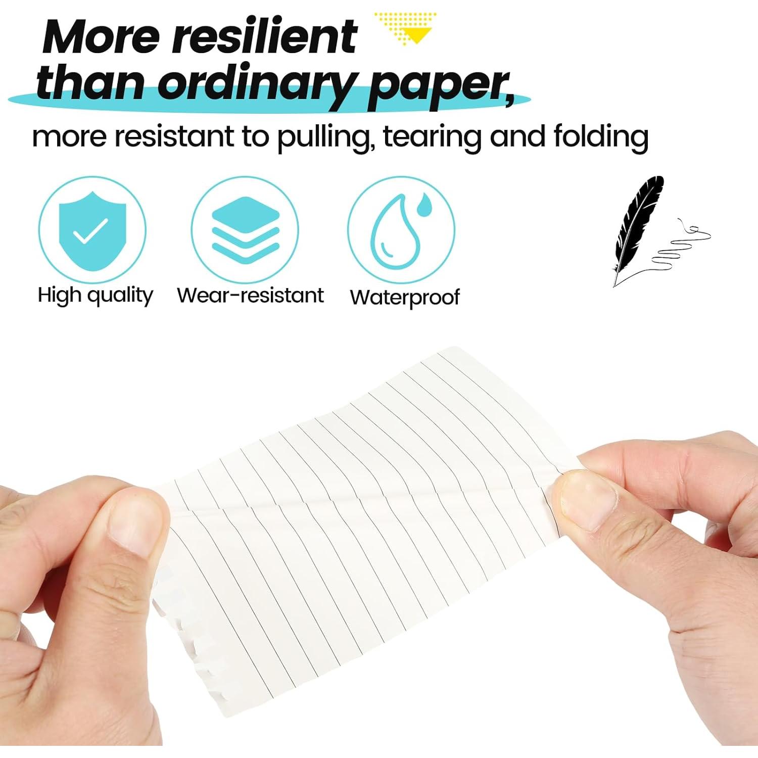 Paquete de 6 Cuadernos Impermeables Wavamawa 3x5 cm Negro