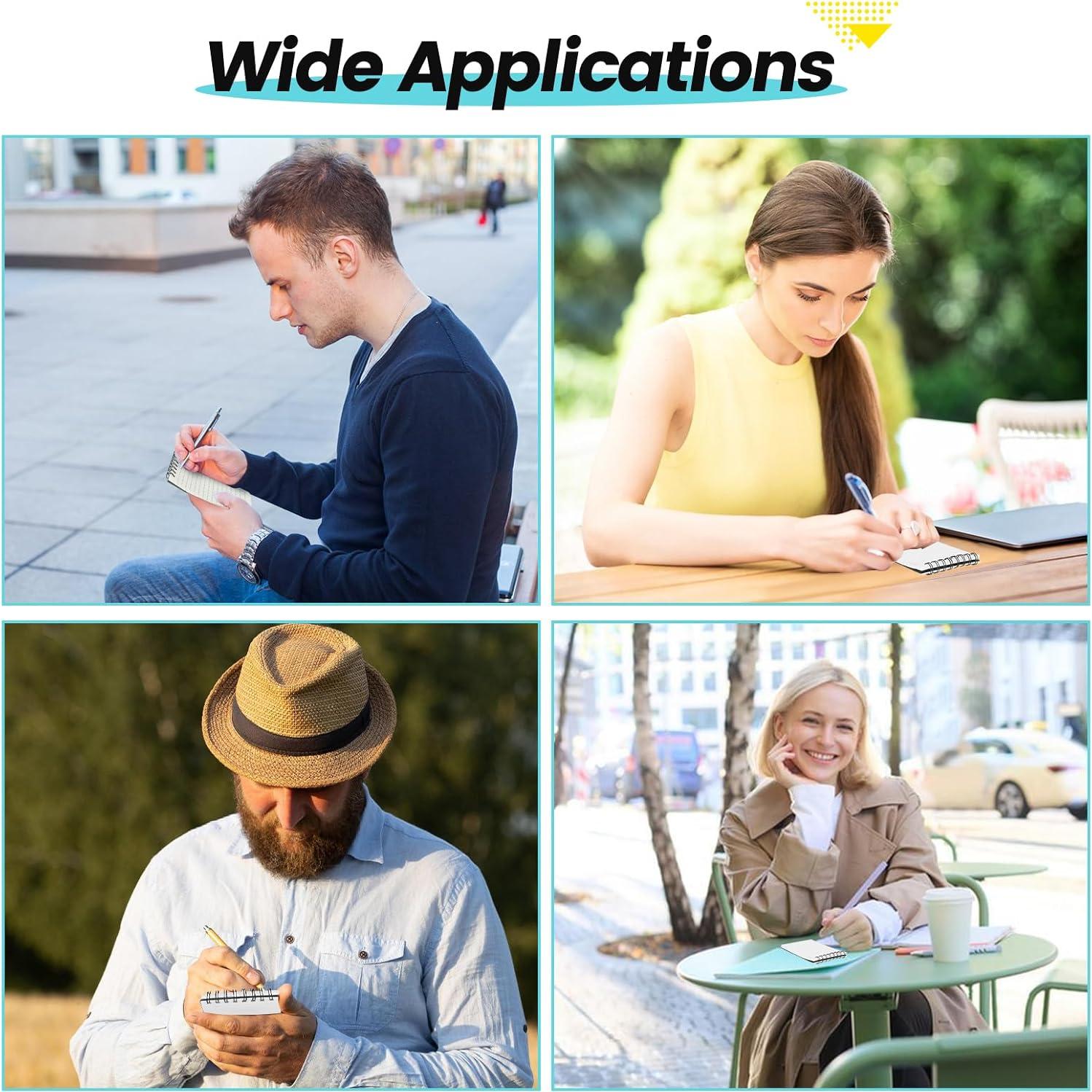 Paquete de 6 Cuadernos Impermeables Wavamawa 3x5 cm Negro