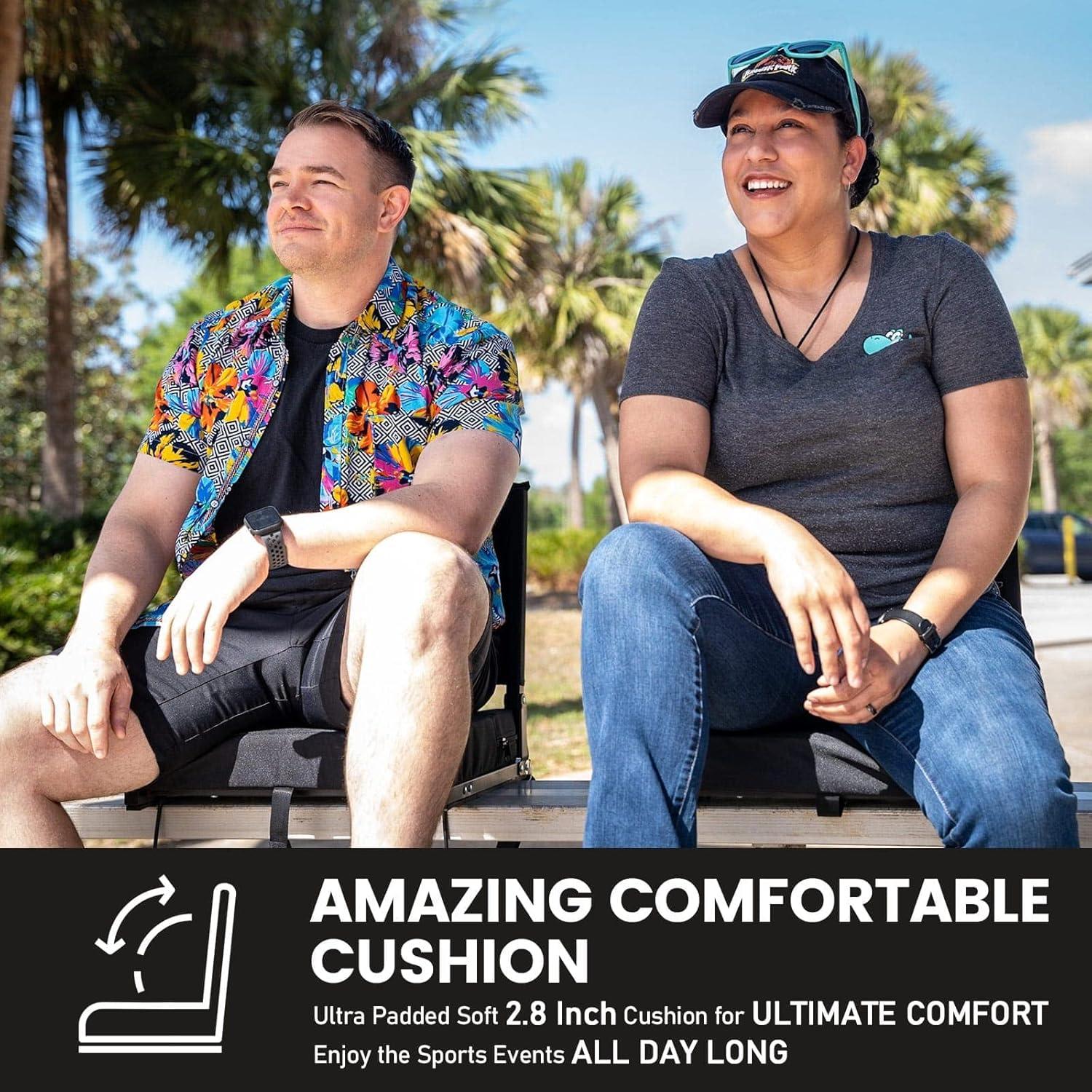 Asiento de Estadio Sheenive Plegable con Respaldo y Cojín 43.4x34.3cm