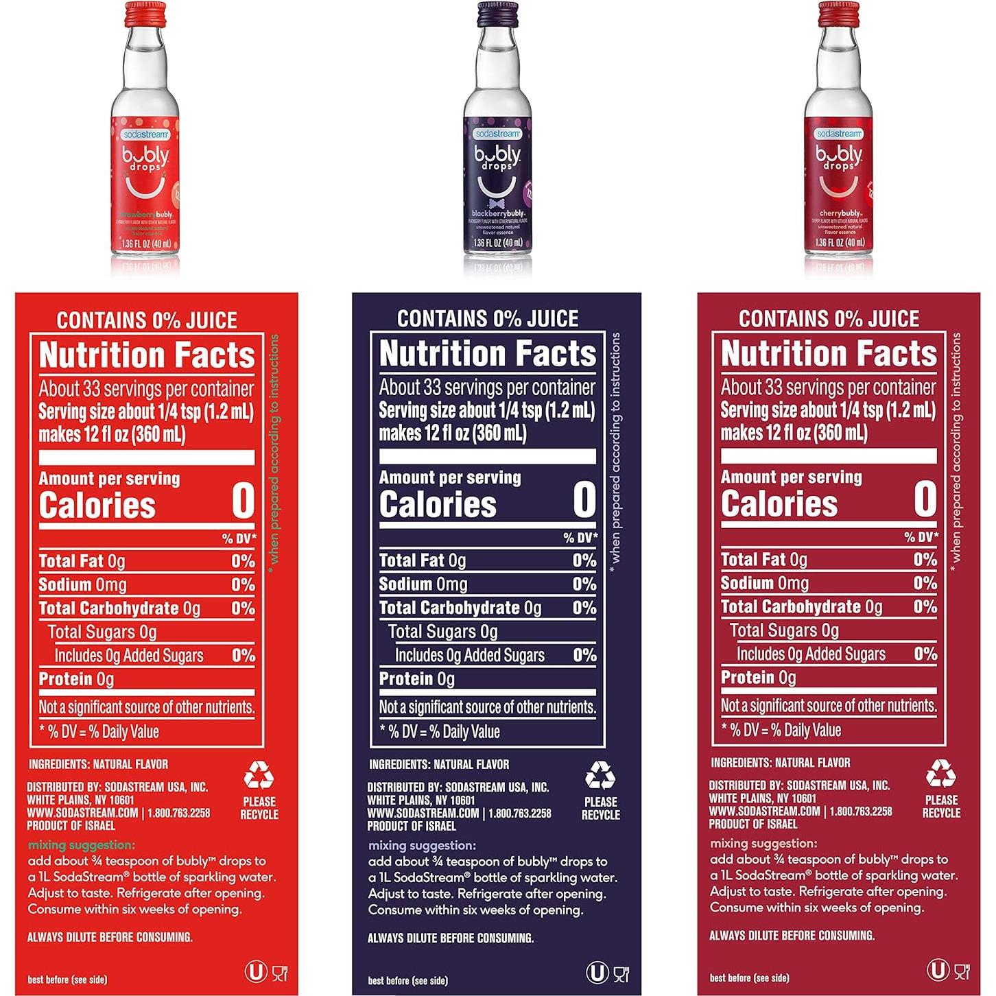 Gotas Bubly SodaStream 40 ml - Variedad Berry Bliss