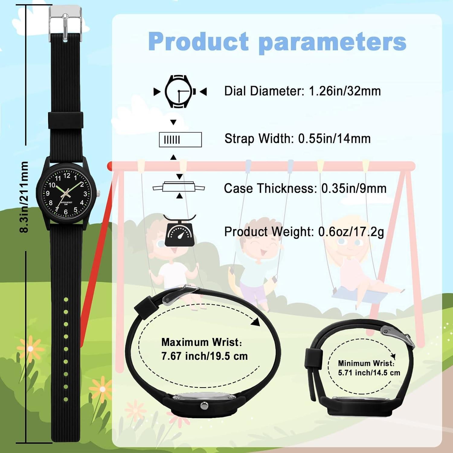 Reloj Analógico Infantil TENOCK 50m Impermeable para Niños