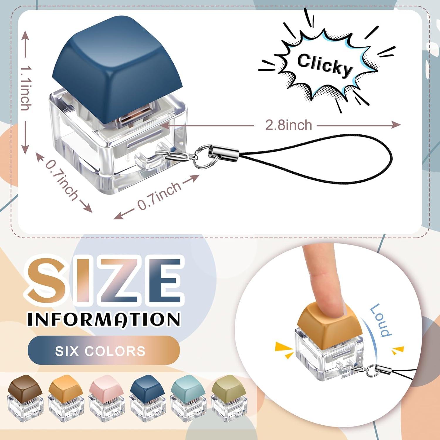 Llaveros Antiestrés Clicker Taiyin - 6 Piezas Color Morandi