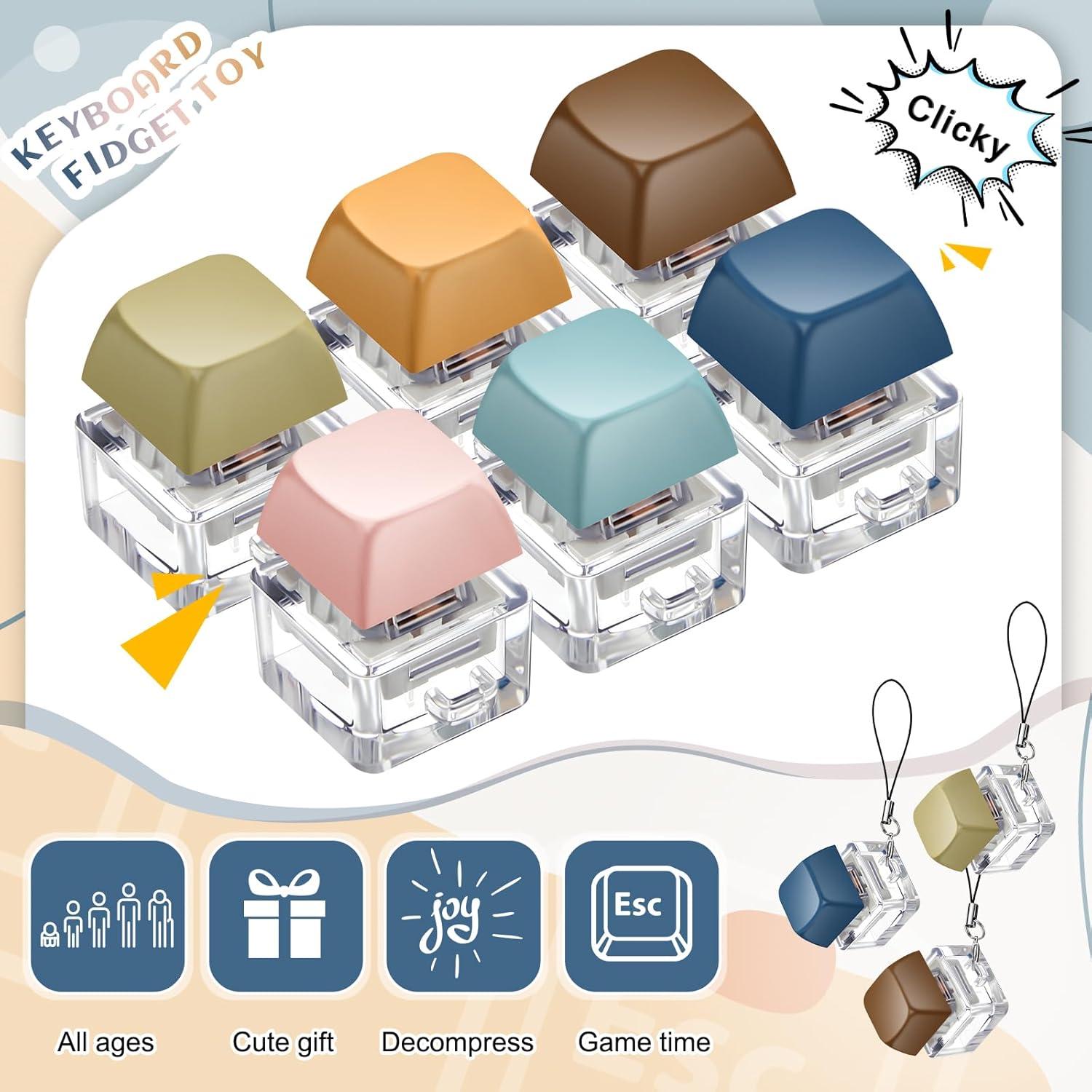 Llaveros Antiestrés Clicker Taiyin - 6 Piezas Color Morandi